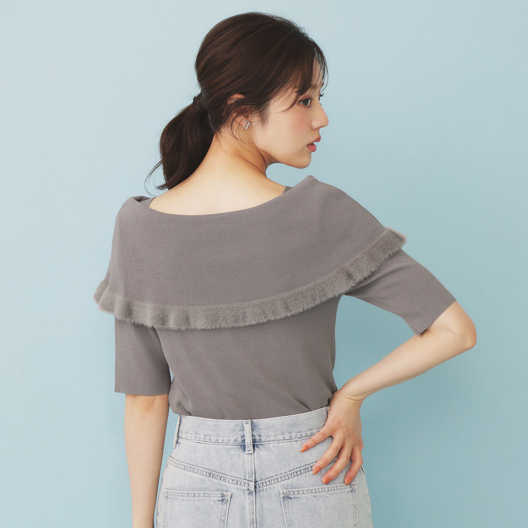 index「ファーフリルケープニット【洗濯機洗い可】」|ニット・セーター|