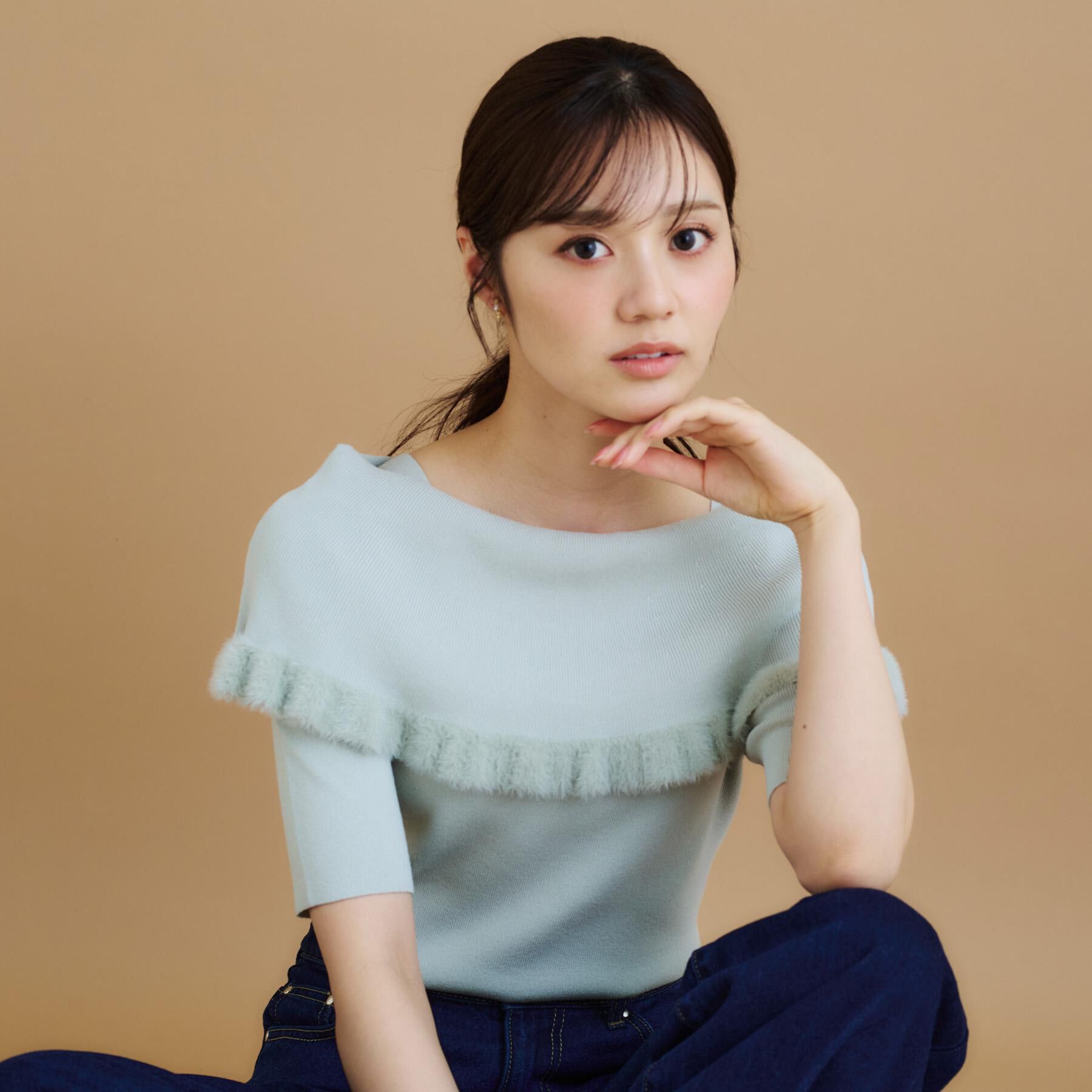 index「ファーフリルケープニット【洗濯機洗い可】」|ニット・セーター|