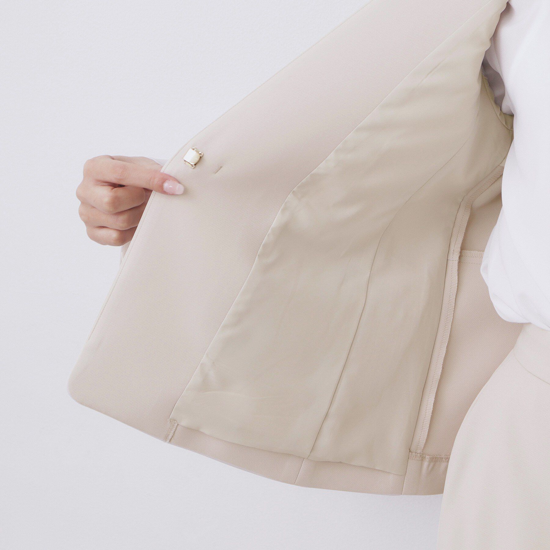 index「ストレッチノーカラージャケット/セットアップ対応【洗濯機OK/防シワ/イージーアイロン】」|ノーカラージャケット|