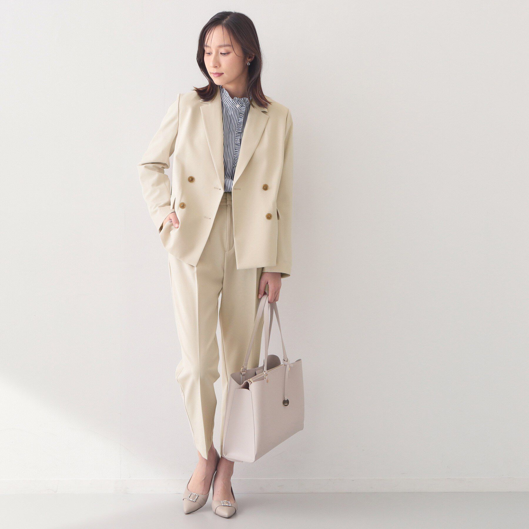 index「ダブルブレストジャケット/セットアップ対応可【洗える/接触冷感/吸水速乾/防シワ/ストレッチ】」|テーラードジャケット|