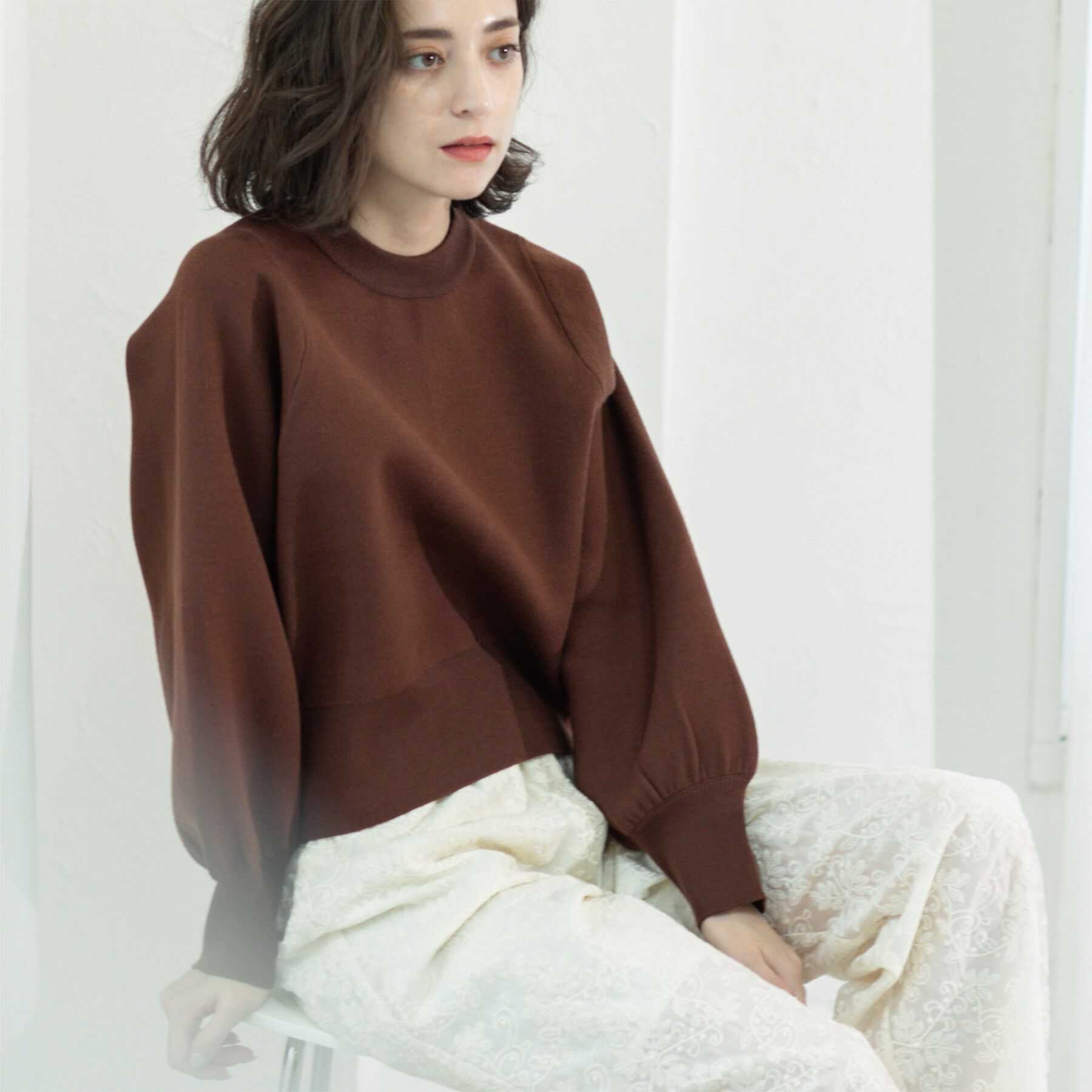 OPAQUE.CLIP「スウェットライクニット」|ニット・セーター|