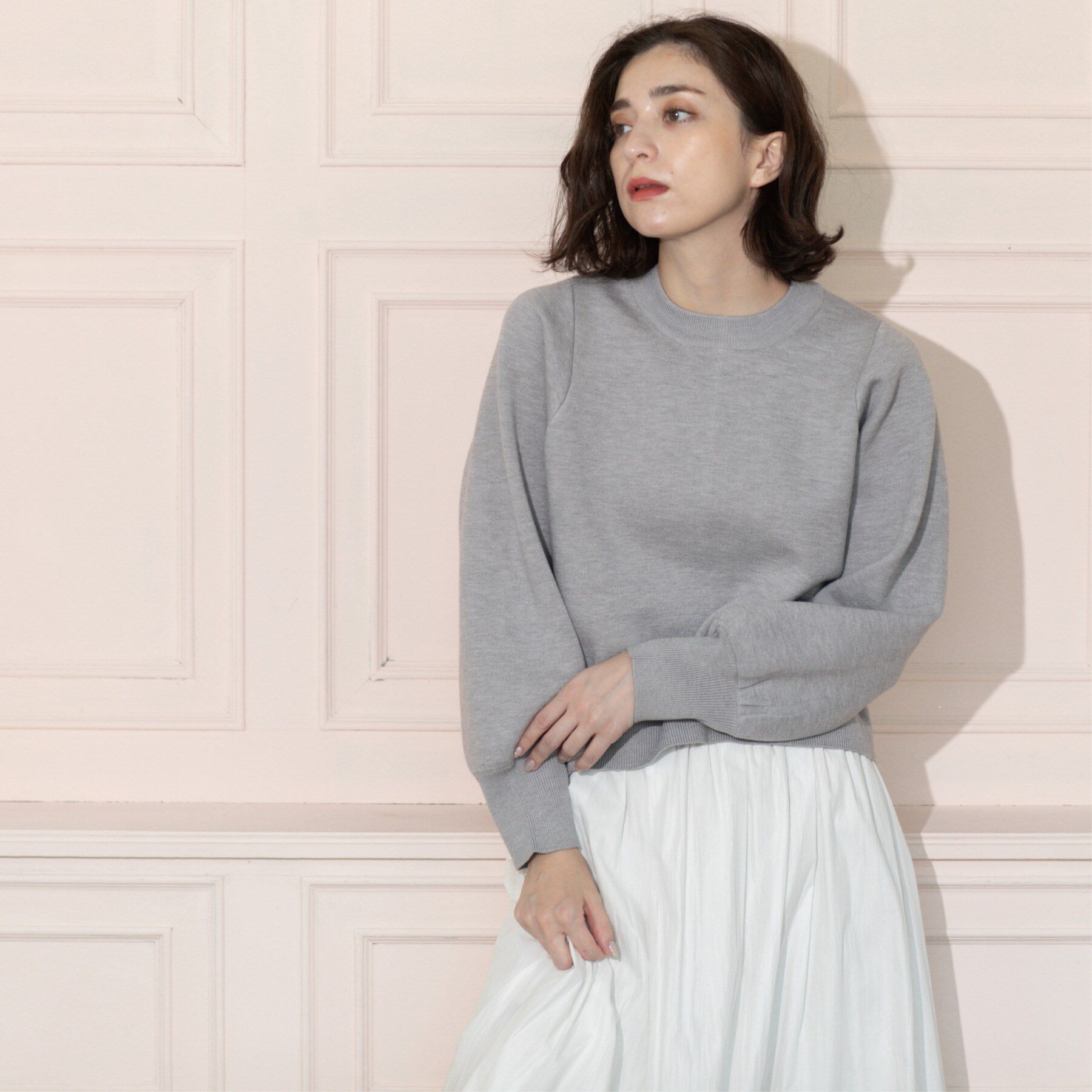 OPAQUE.CLIP「スウェットライクニット」|ニット・セーター|