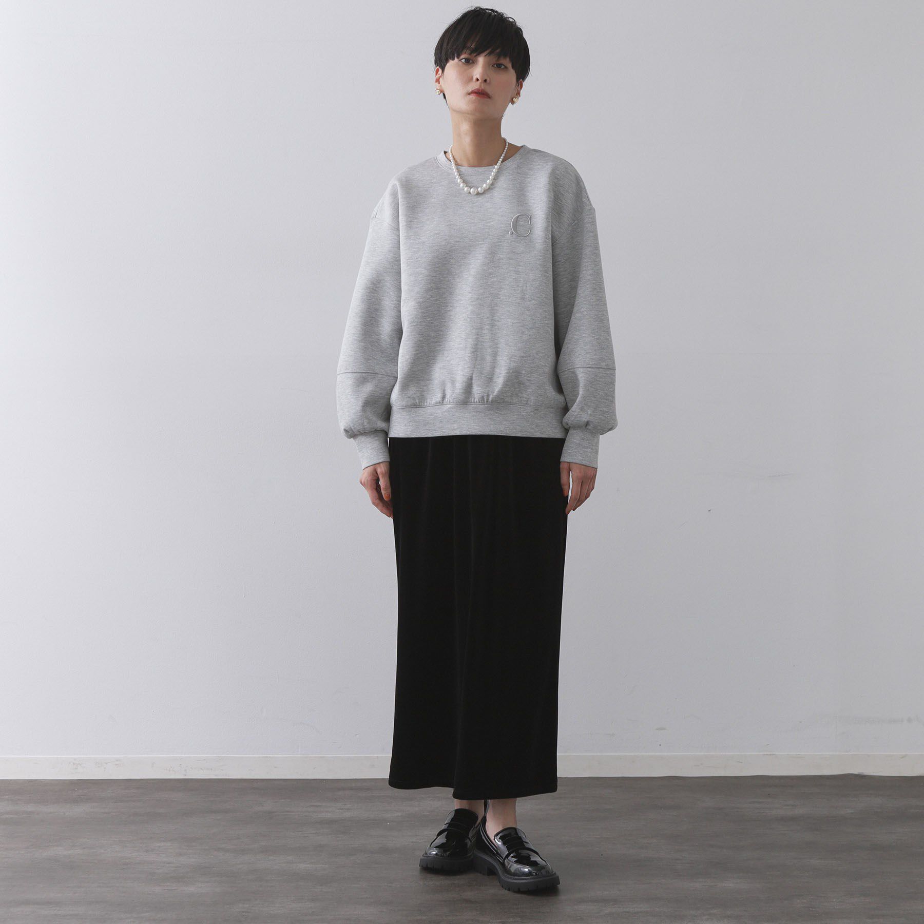 OPAQUE.CLIP「ワンポイント刺繍ダンボールトップス【UVケア/洗濯機洗い可】」|Tシャツ・カットソー|