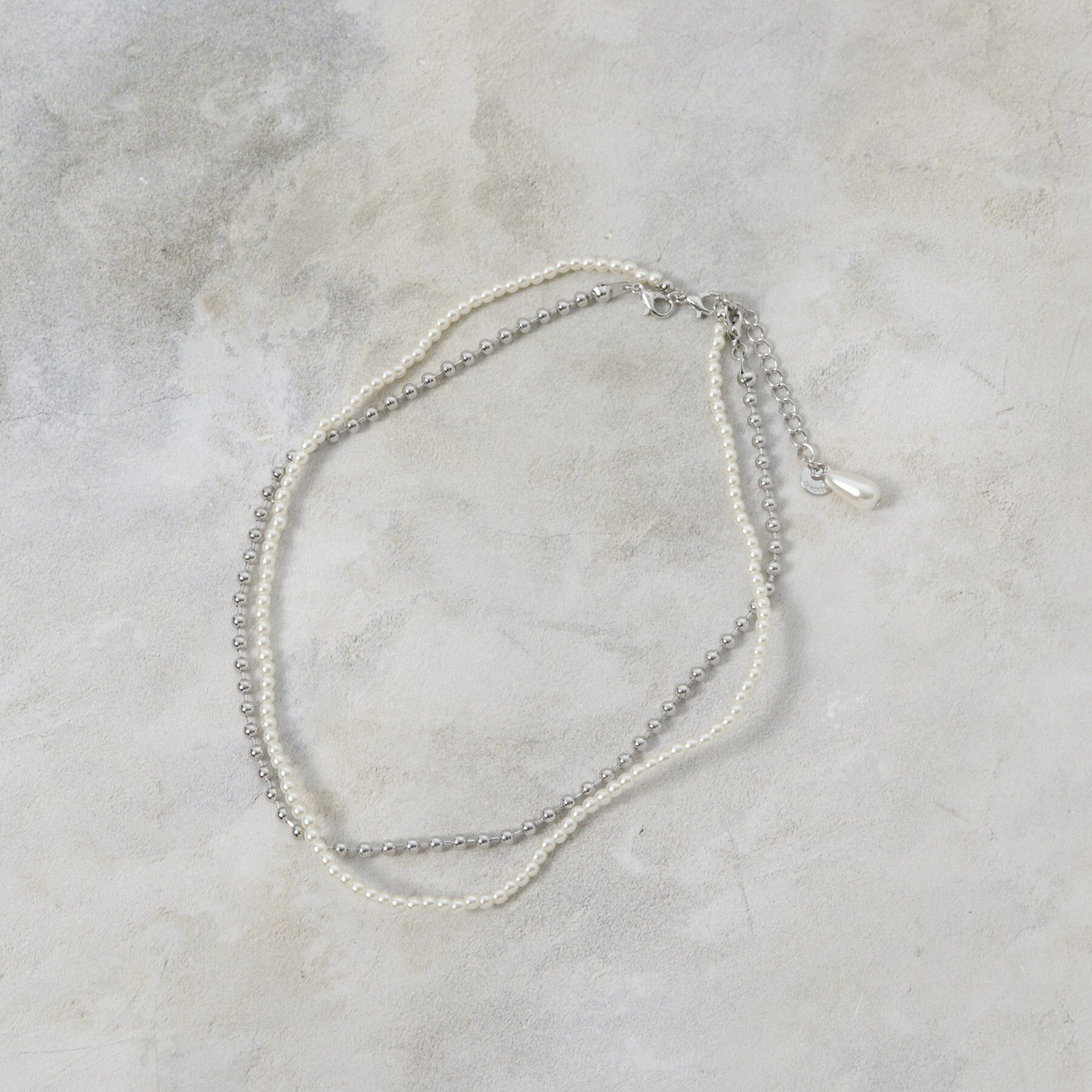 OPAQUE.CLIP「【5WAY】フェイクパール&times;ボールチェーンネックレス」|ネックレス|シルバー(006)