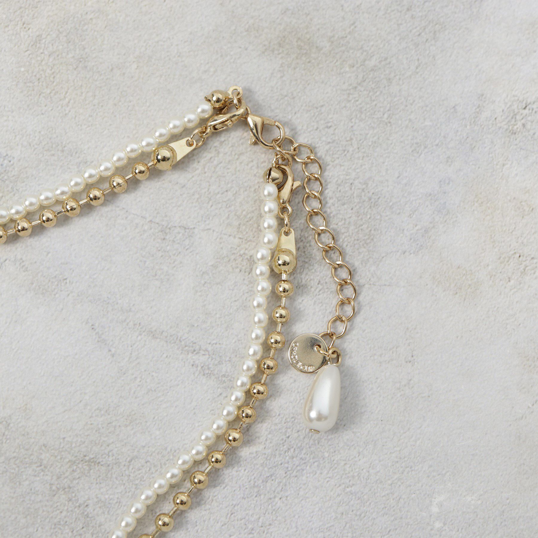 OPAQUE.CLIP「【5WAY】フェイクパール&times;ボールチェーンネックレス」|ネックレス|