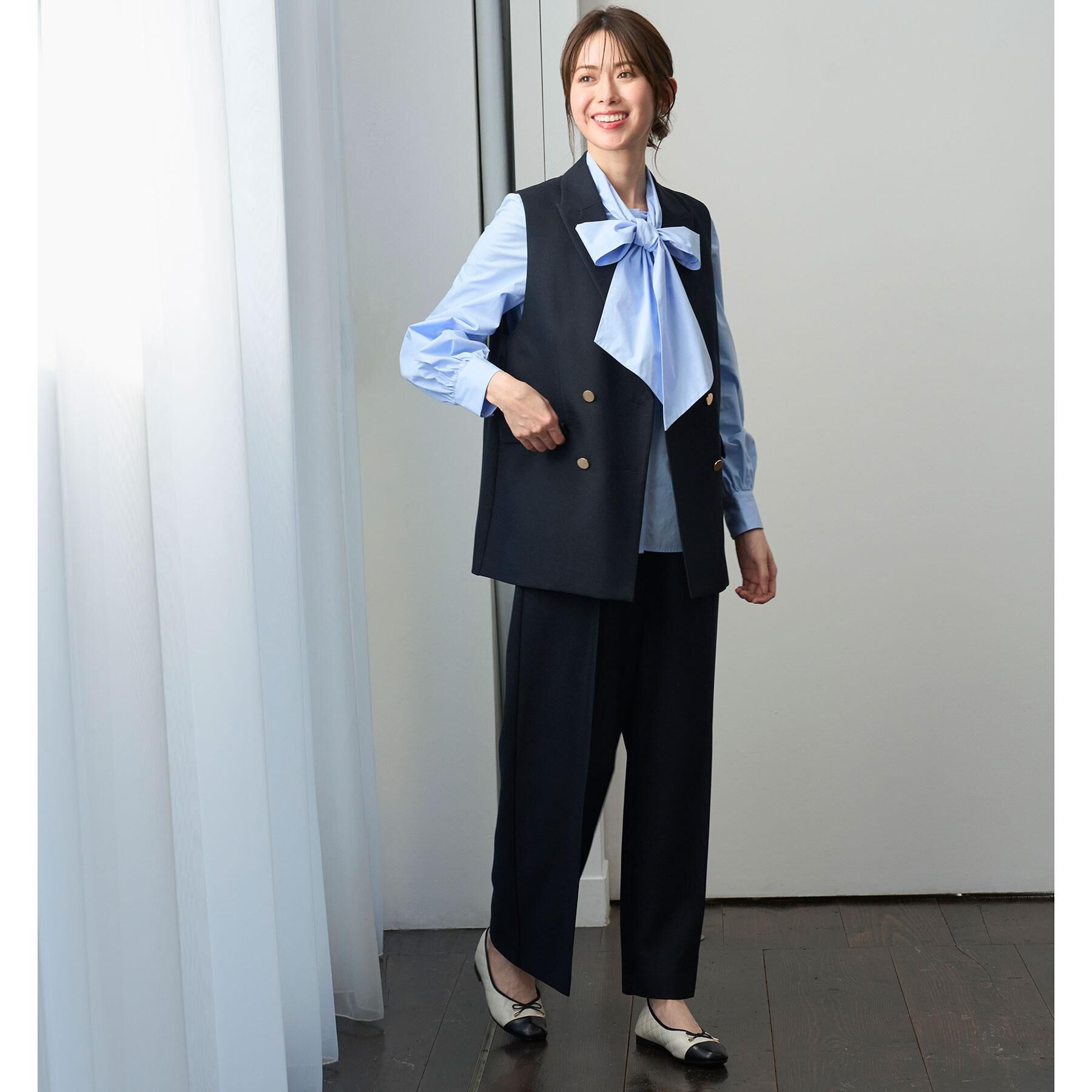 OPAQUE.CLIP「金ボタンデザインワイドパンツ/セットアップ対応【洗濯機OK】《S～LL》」|その他|