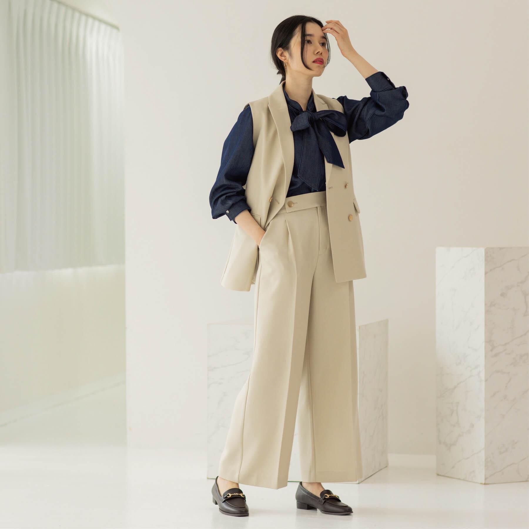 OPAQUE.CLIP「金ボタンデザインワイドパンツ/セットアップ対応【洗濯機OK】《S～LL》」|その他|