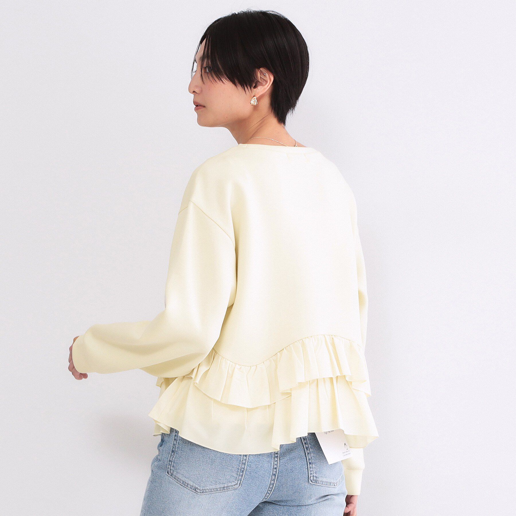 OPAQUE.CLIP「裾フリルドッキングトップス【洗濯機OK】」|Tシャツ・カットソー|