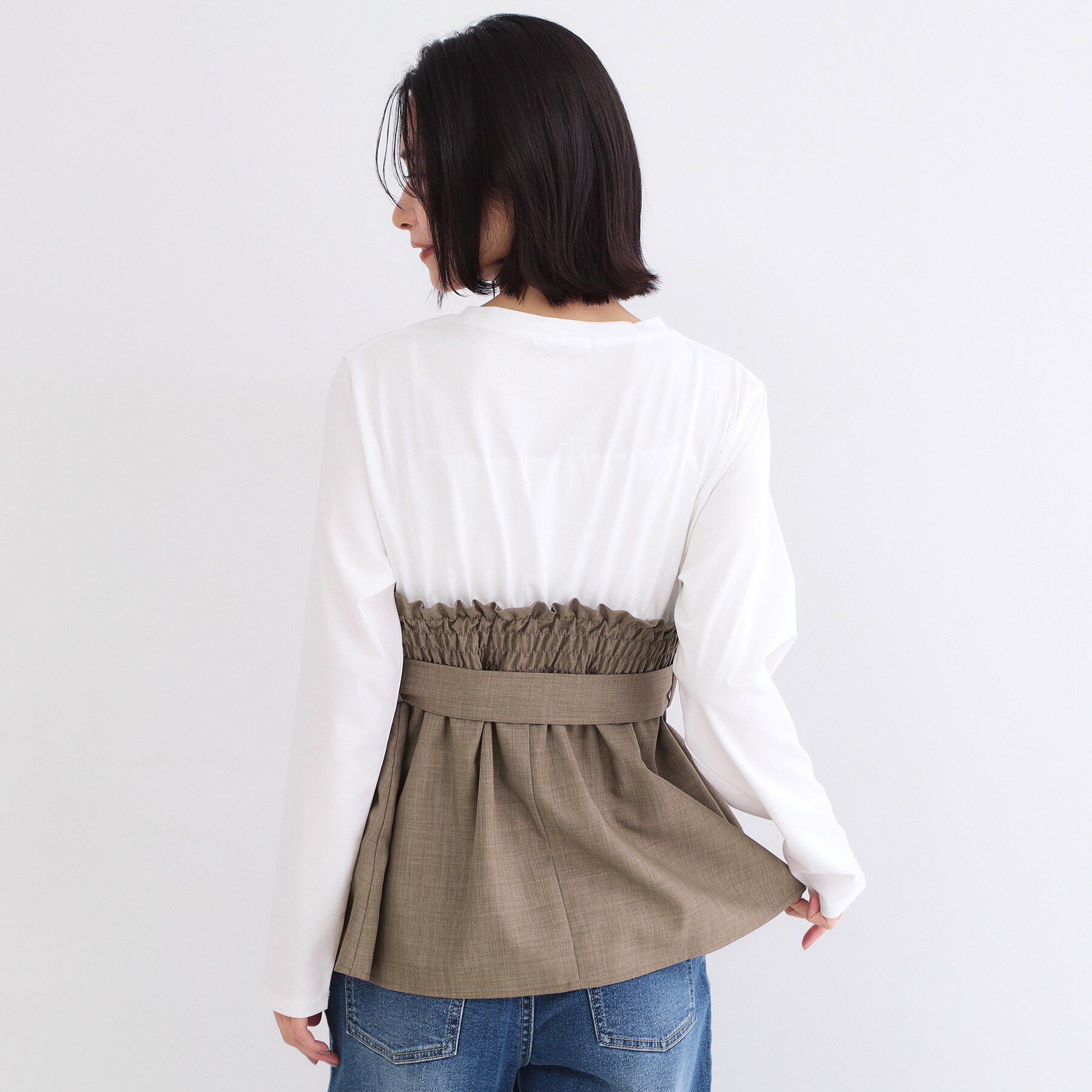 OPAQUE.CLIP「ビスチェドッキングカットソー【洗濯機OK】」|Tシャツ・カットソー|