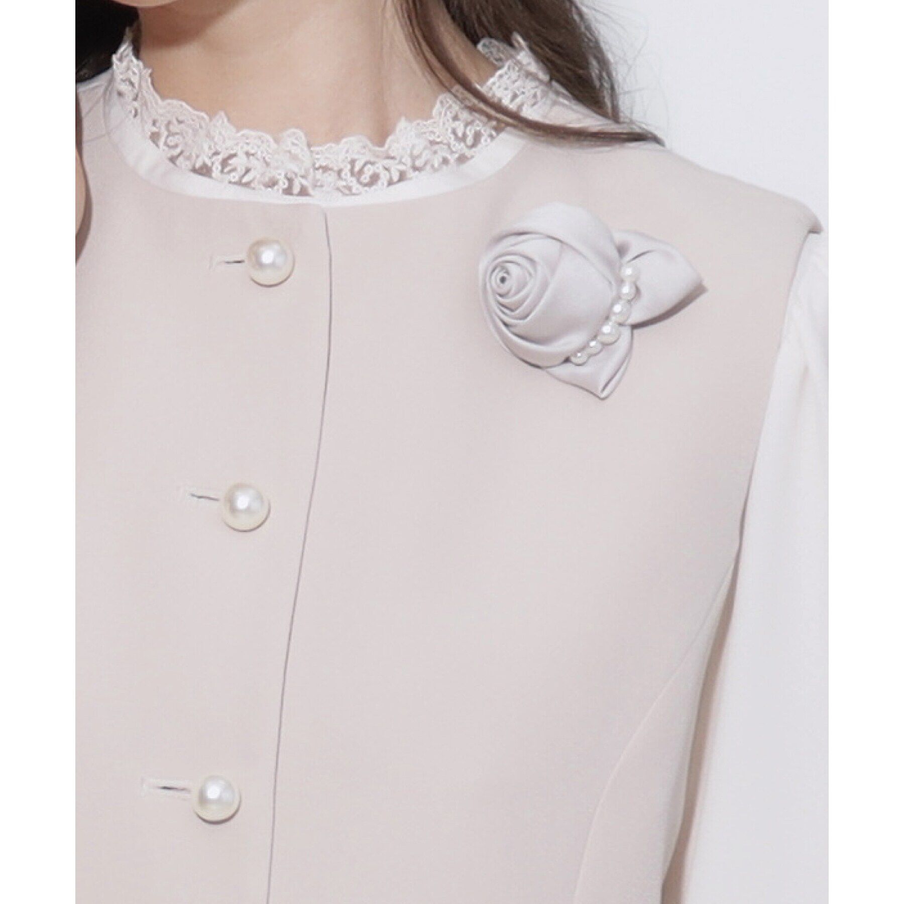 Couture broach「ローズパール調コサージュ」|ブローチ・コサージュ|