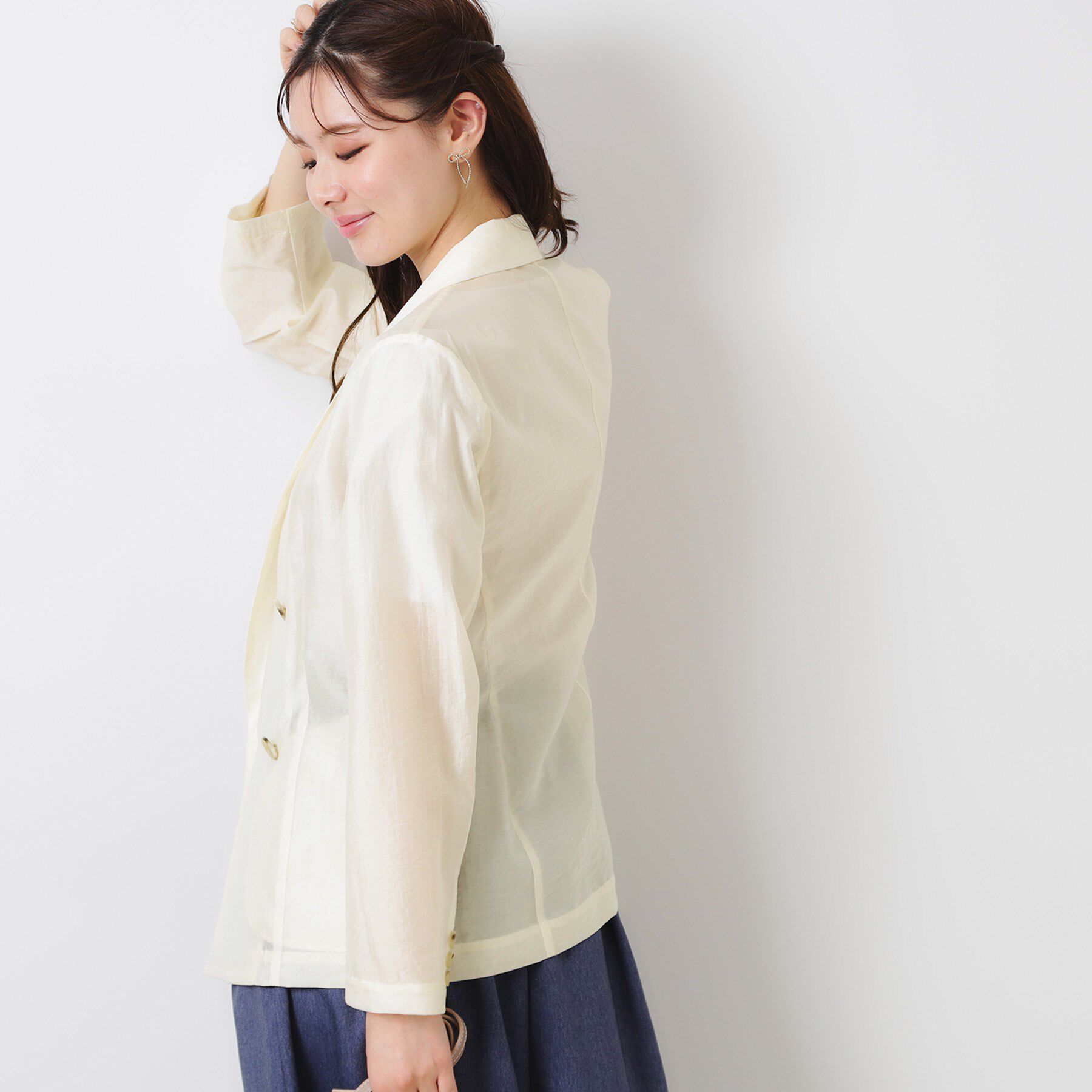 Couture broach「【オシャレな透け感・通勤】シアージャケット」|テーラードジャケット|