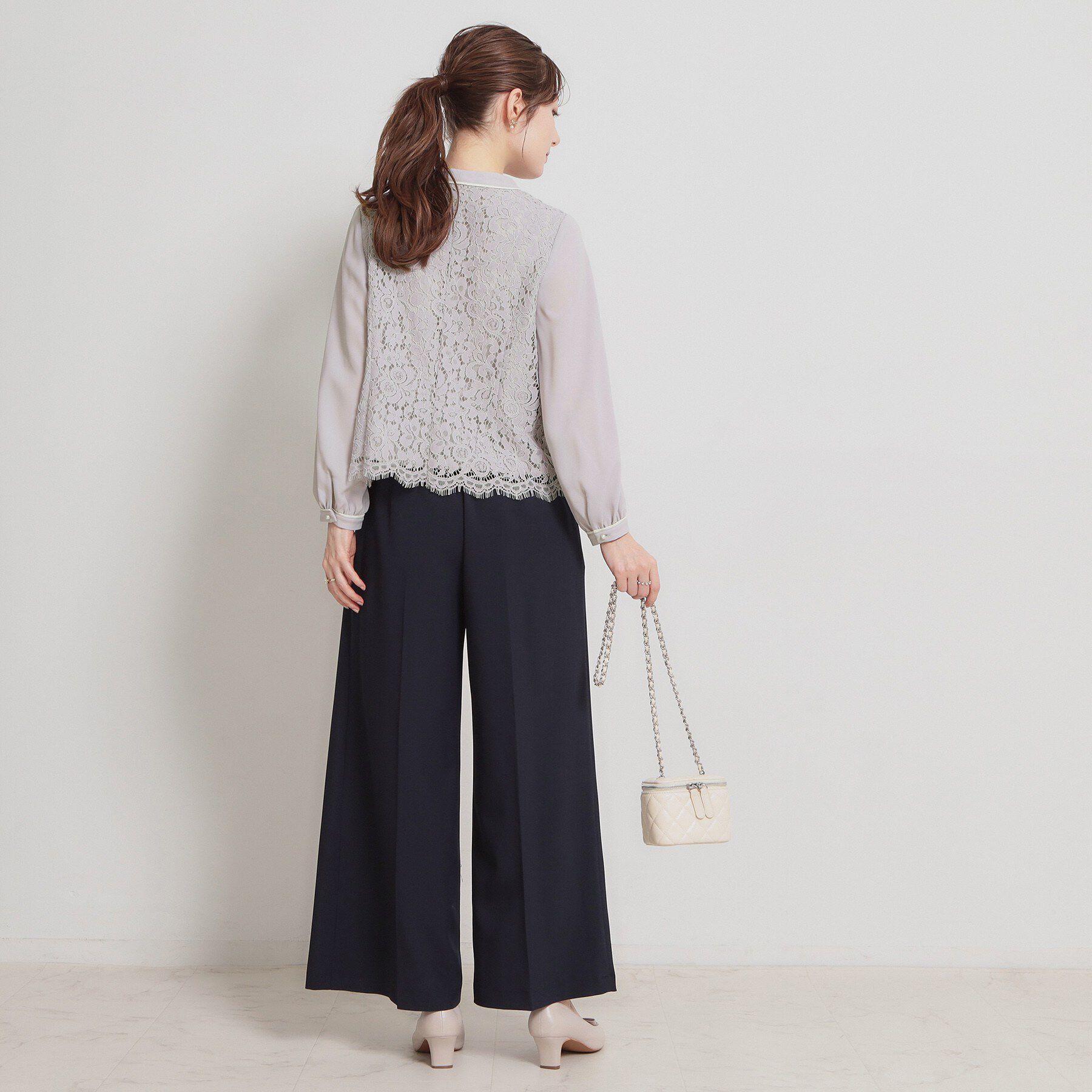 Couture broach「【洗える・通勤】フラワーレースブラウス」|シャツ・ブラウス|