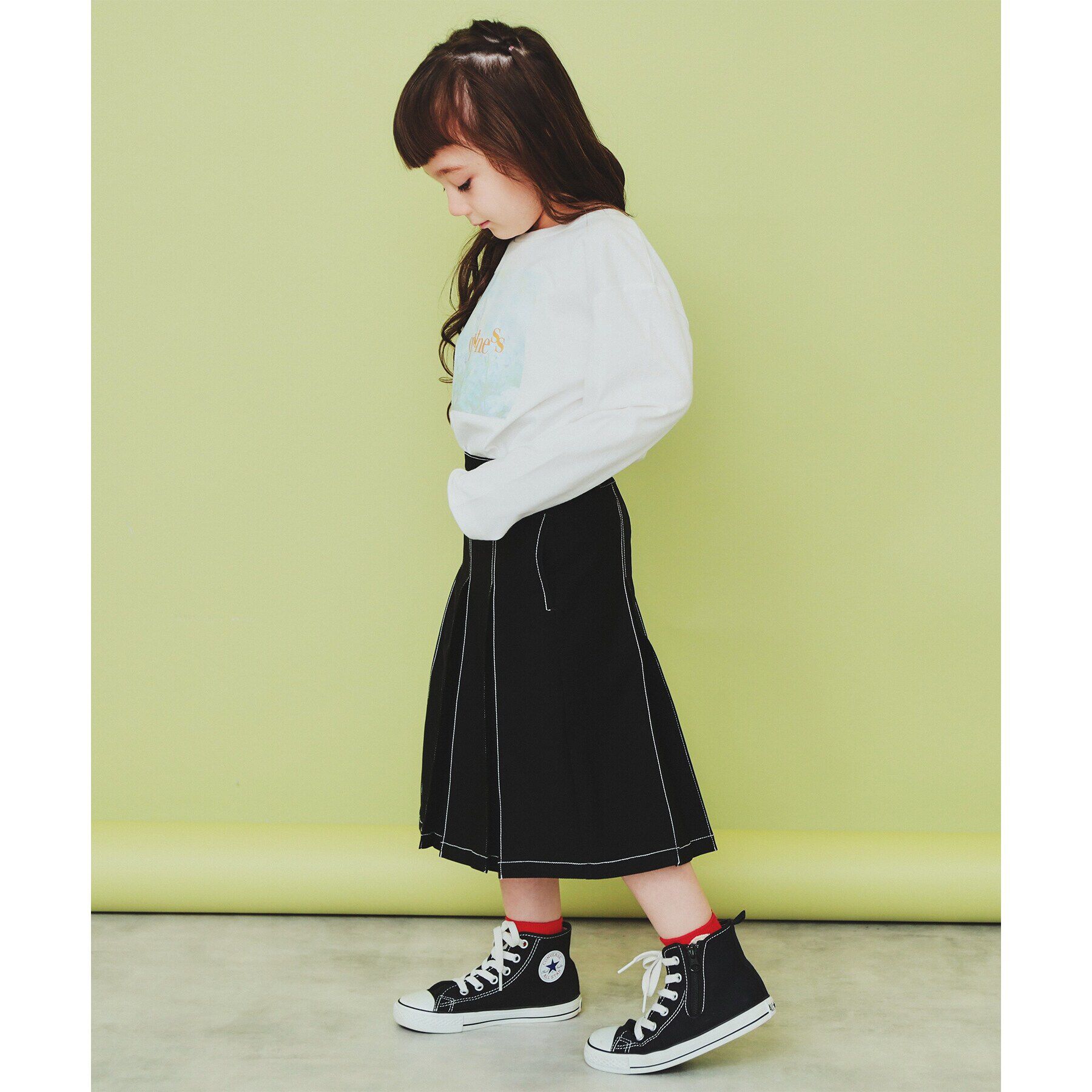 THE SHOP TK「【110-150】タックプリーツスカート/親子リンク・洗濯機OK」|スカート|