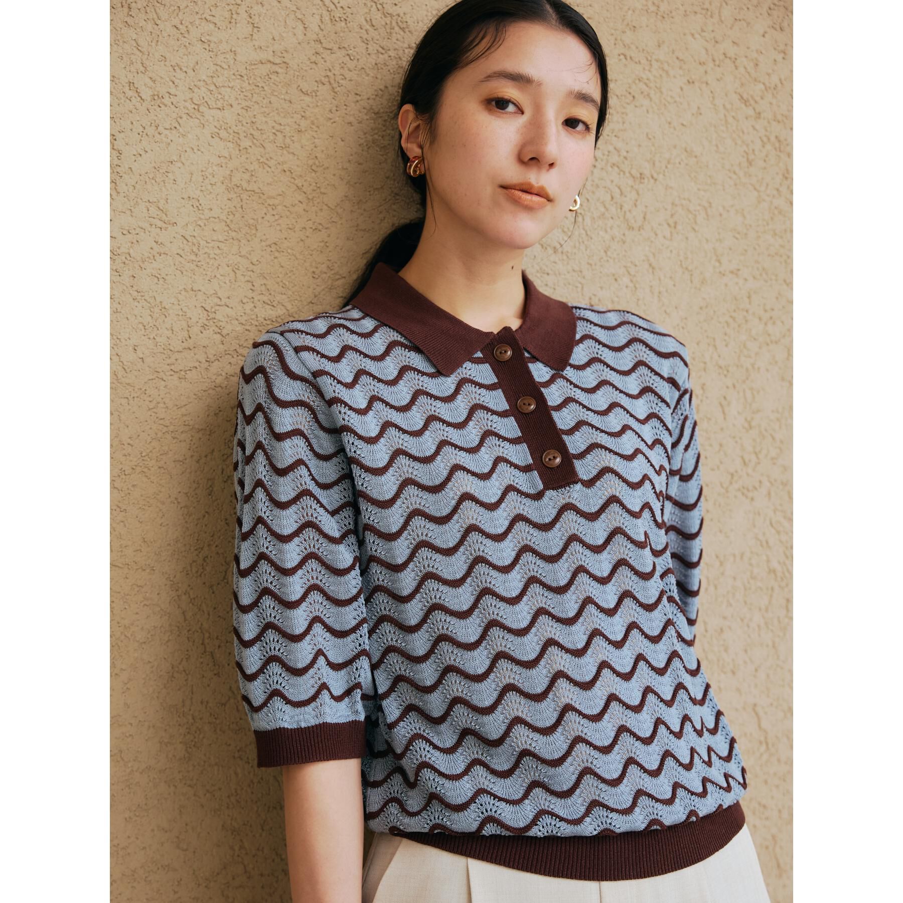 THE SHOP TK「ニットポロシャツ【洗濯機/アソート展開】」|ニット・セーター|