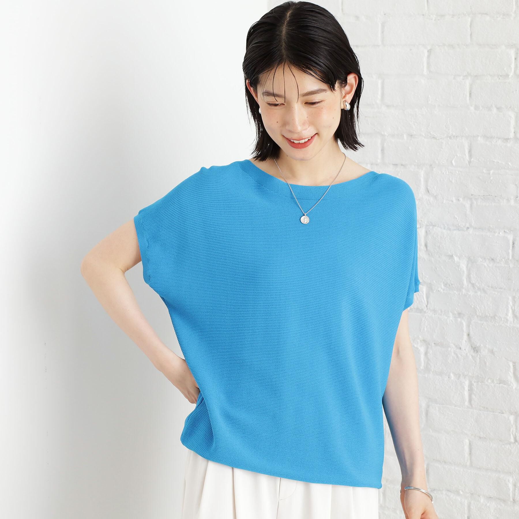 THE SHOP TK「【再入荷/6色展開】さらさらフレンチニット【毛玉になりにくい/洗濯機OK】」|ニット・セーター|ブルー(092)