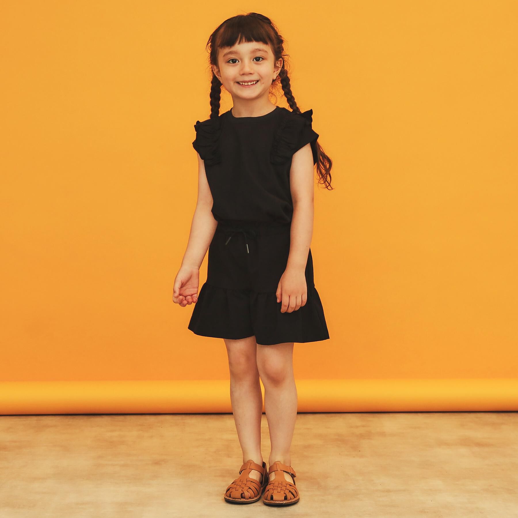 THE SHOP TK「【110ー160】コットン肩フリルTシャツ」|Tシャツ・カットソー|