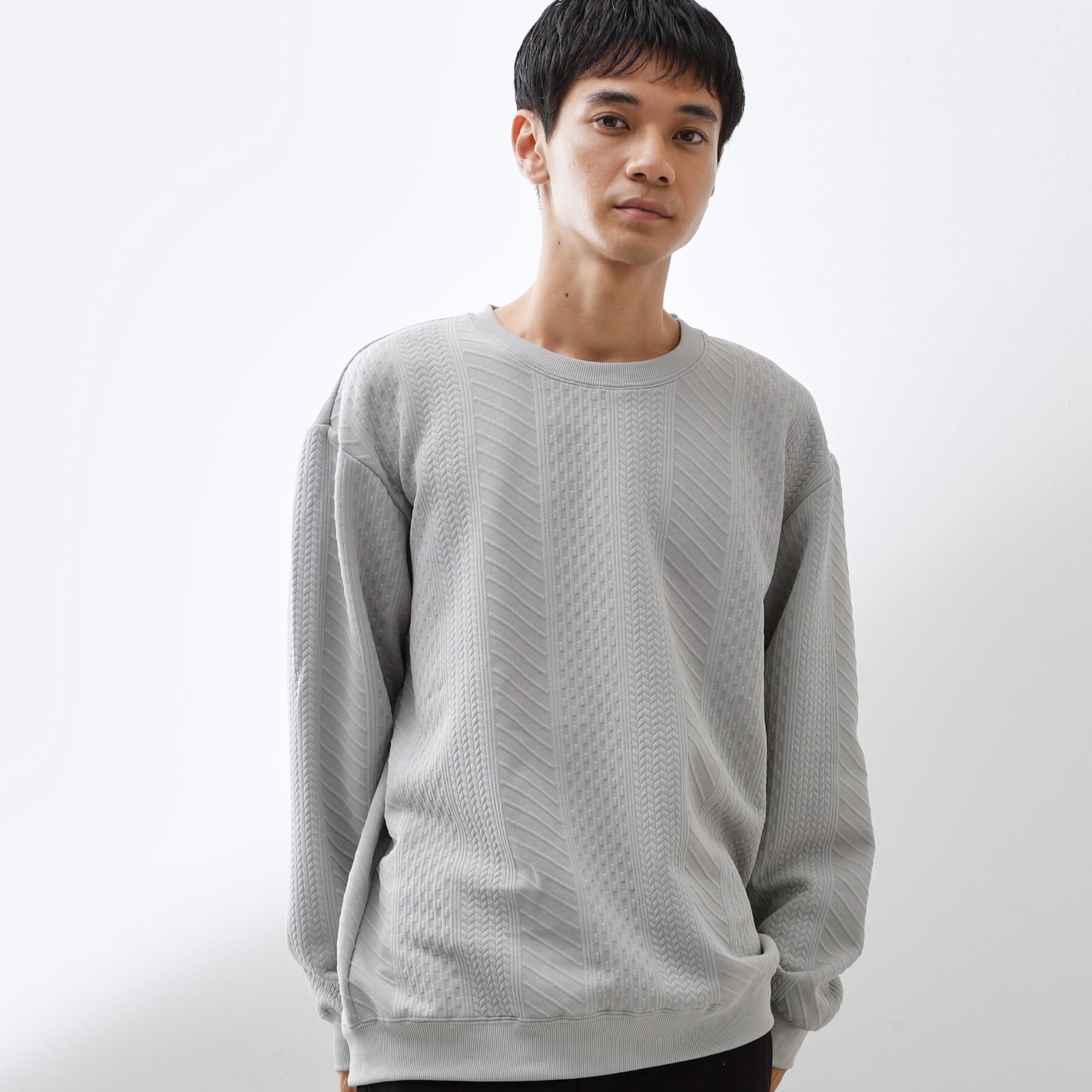 THE SHOP TK「【無地に飽きた方へ】ふくれジャカードスウェット　洗濯機OK/6色展開/ユニセックスでおすすめ！」|パーカー|