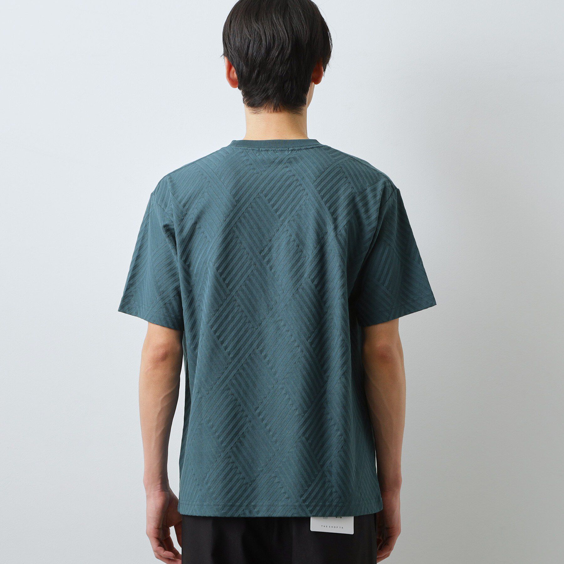 THE SHOP TK「【ジャケットインにもおすすめ！】ジャカード リンクス半袖Tシャツ 洗濯機OK」|Tシャツ・カットソー|