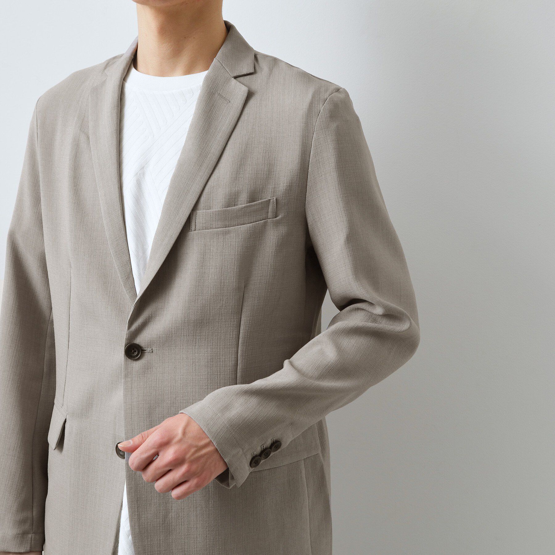 THE SHOP TK「【LINO FINE】リネンライク テーラードジャケット UVカット/イージーケア/吸水速乾/洗濯機」|テーラードジャケット|