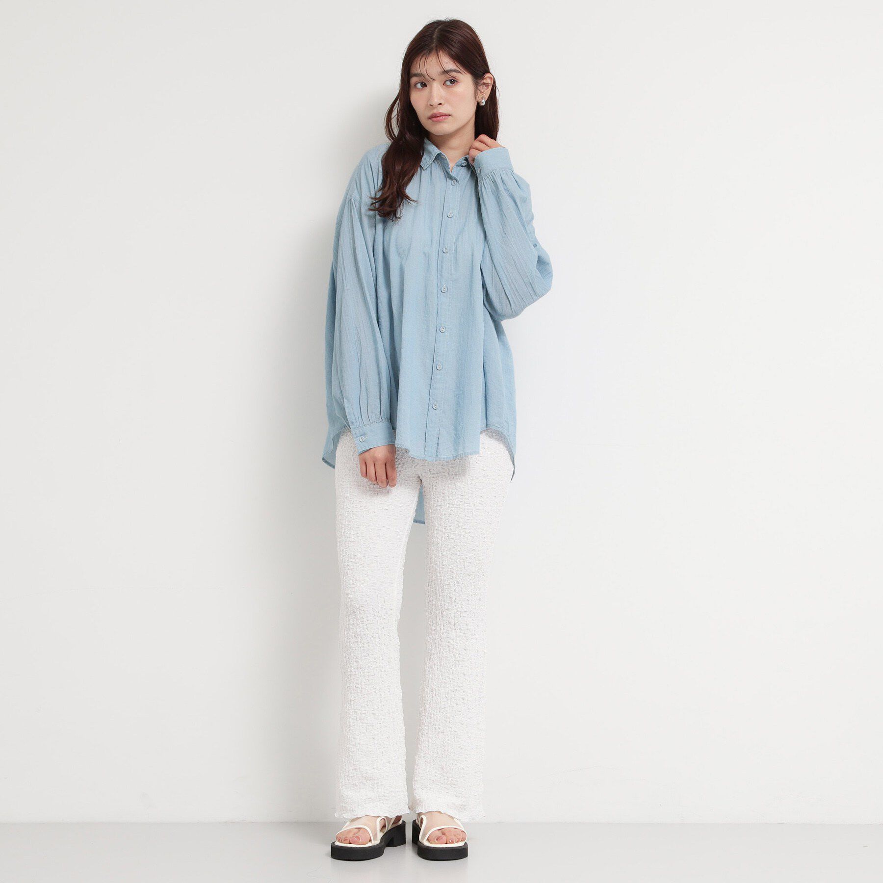 THE SHOP TK「シアーデニムシャツ」|シャツ・ブラウス|