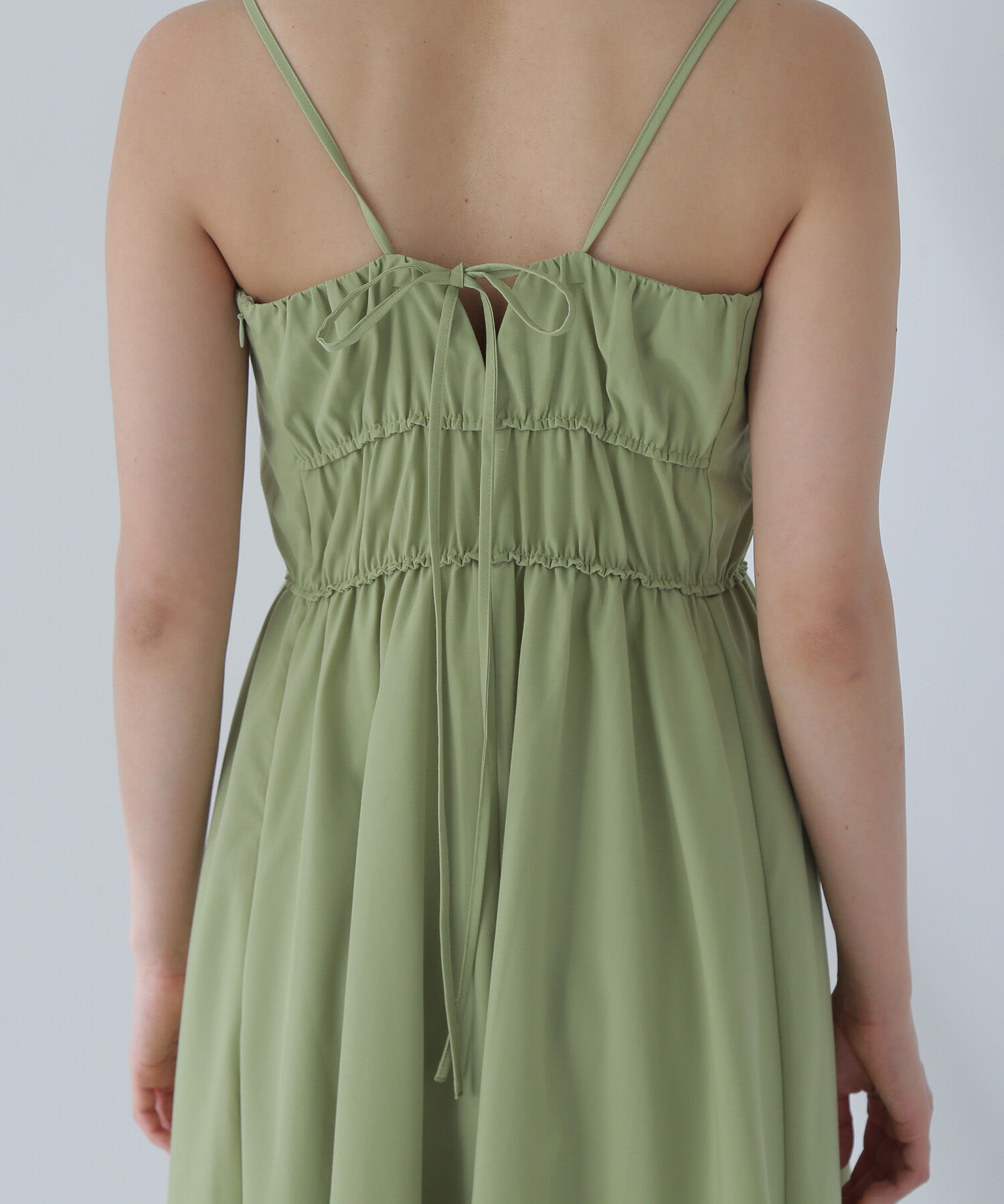  「ギャザーデザインキャミワンピース」|ワンピース|