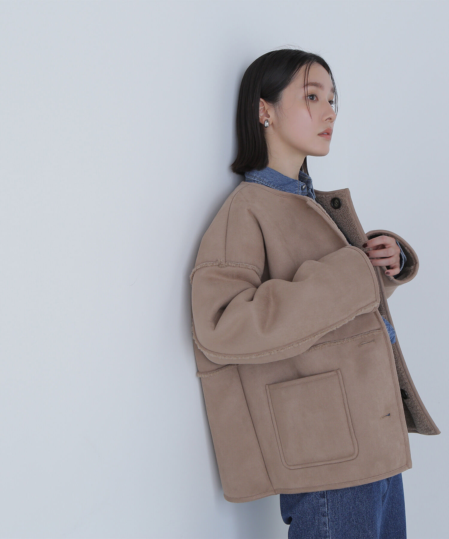  「リバーシブルフェイクスウェードコート」|ブルゾン・スタジャン|