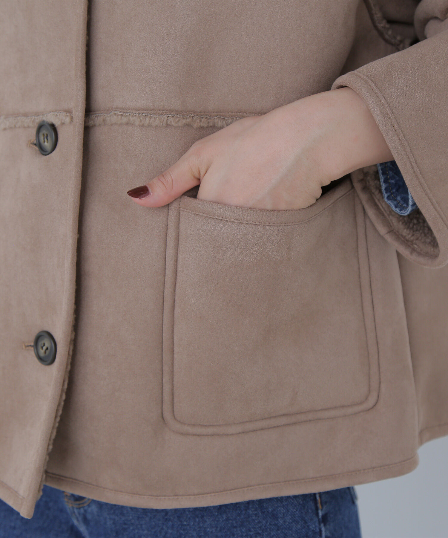  「リバーシブルフェイクスウェードコート」|ブルゾン・スタジャン|