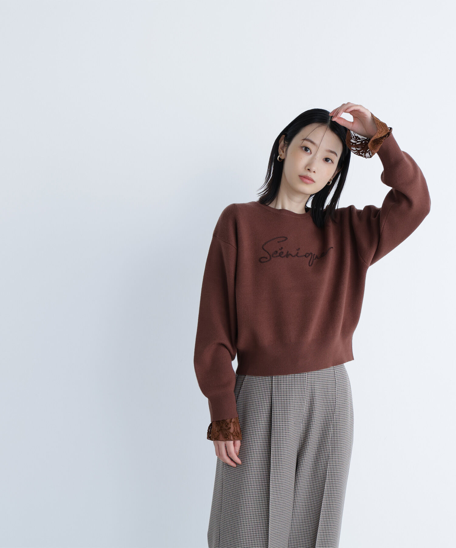  「ロゴ刺繍ニット」|ニット・セーター|