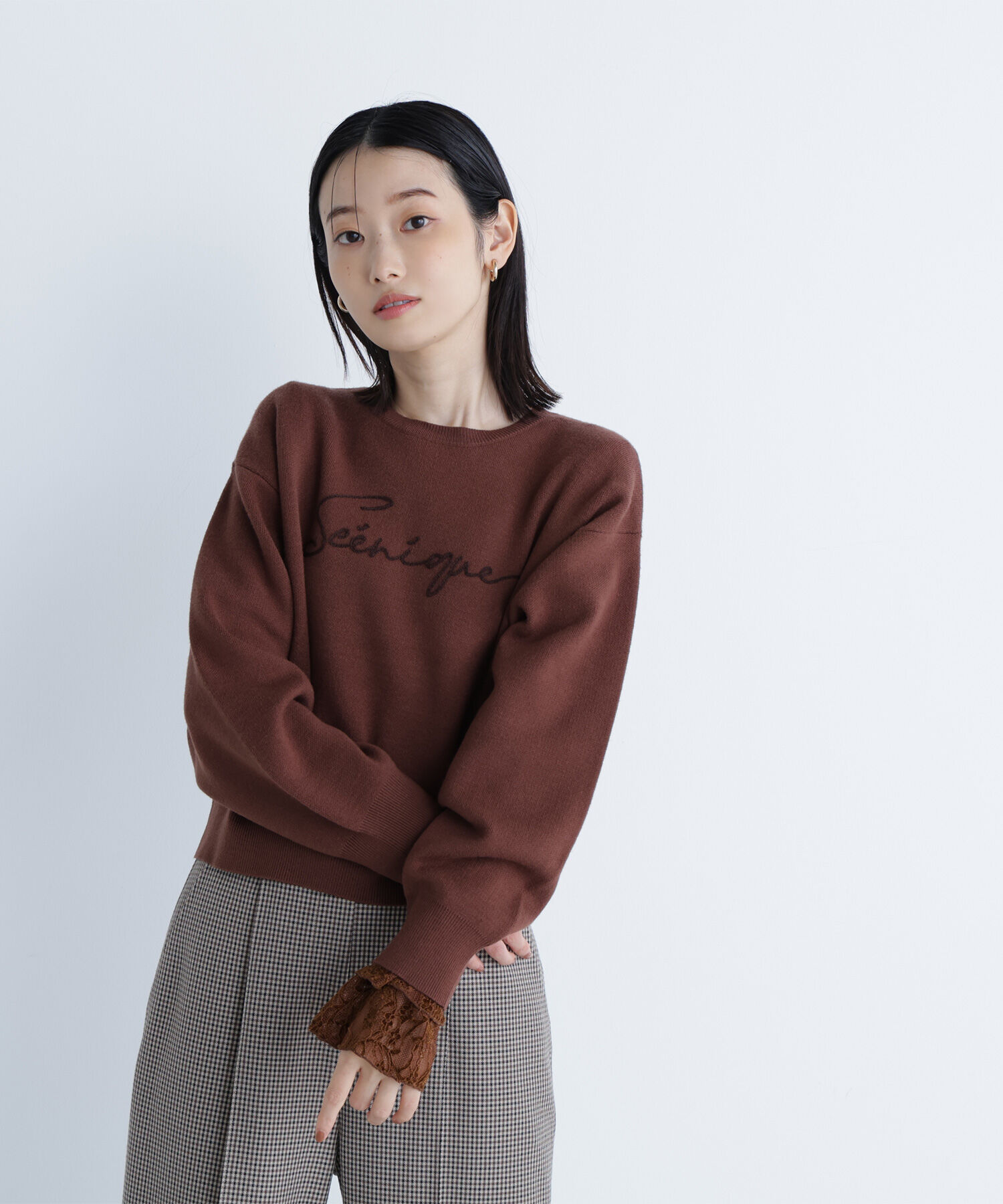  「ロゴ刺繍ニット」|ニット・セーター|