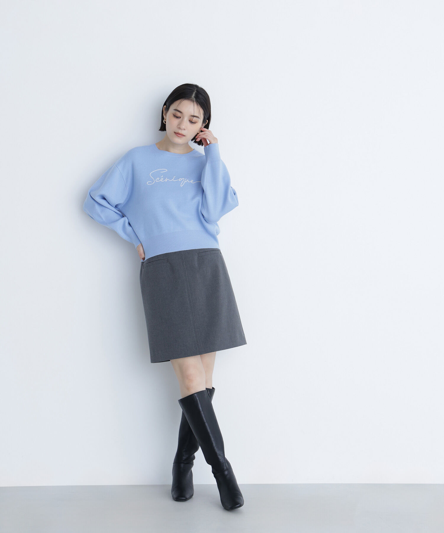  「ロゴ刺繍ニット」|ニット・セーター|