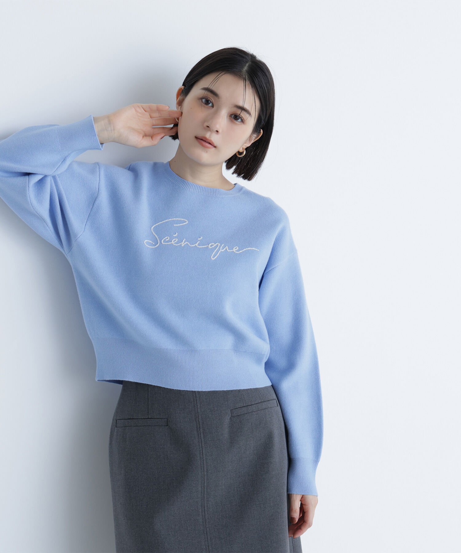  「ロゴ刺繍ニット」|ニット・セーター|