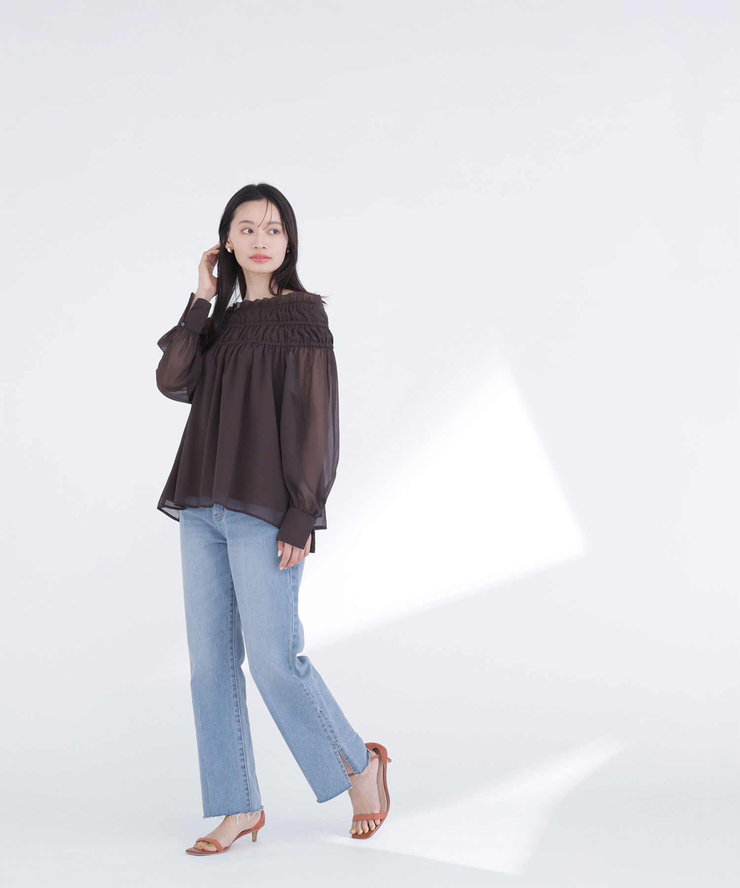  「サイドスリットストレートデニムパンツ」|その他|