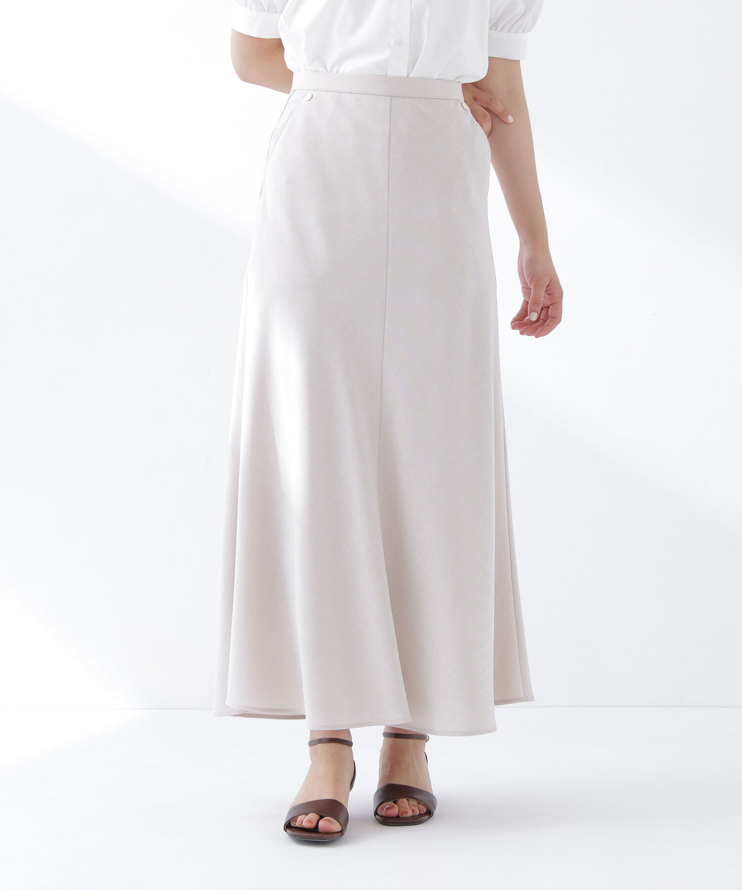  「麻調ナロースカート」|スカート|