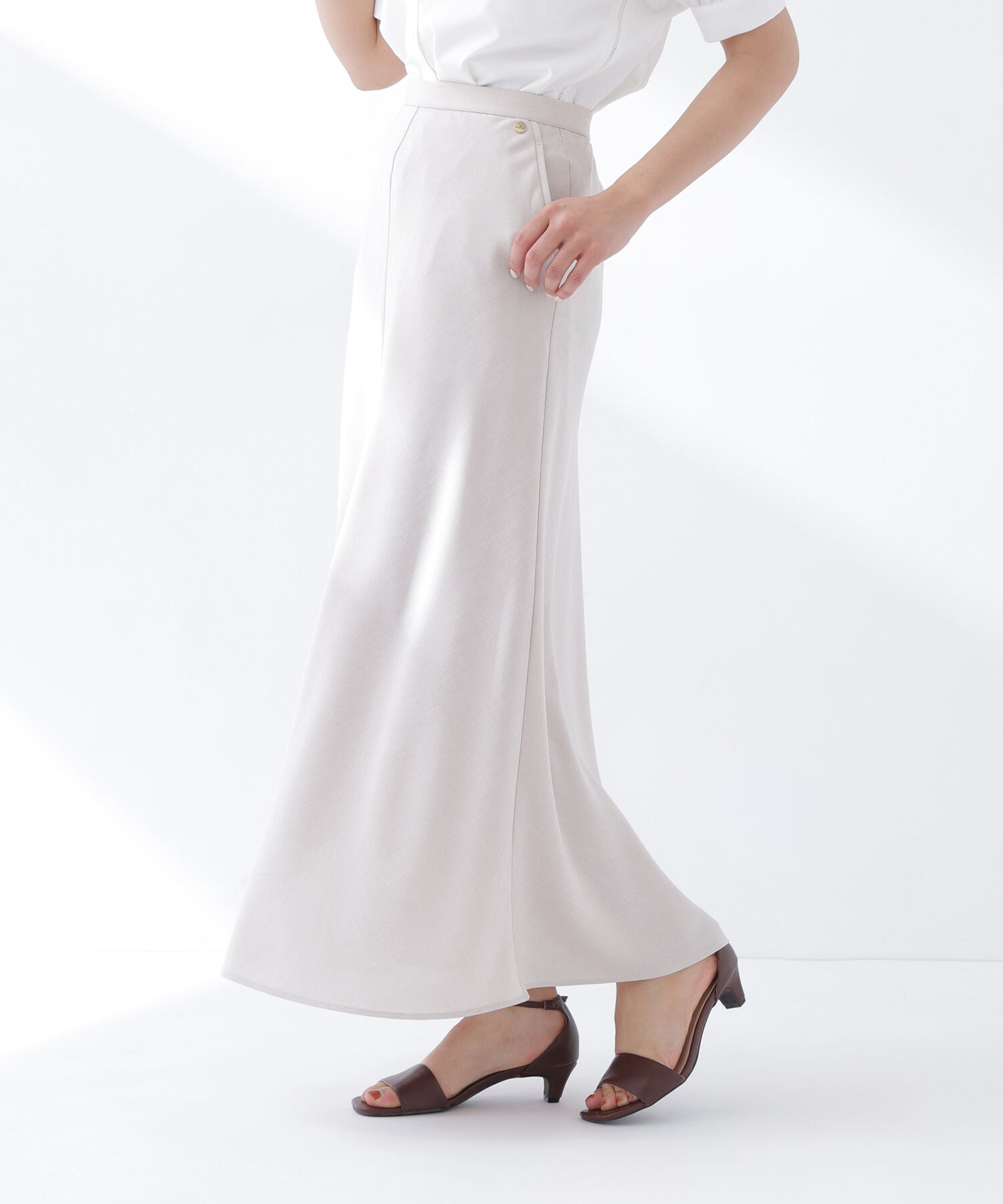  「麻調ナロースカート」|スカート|