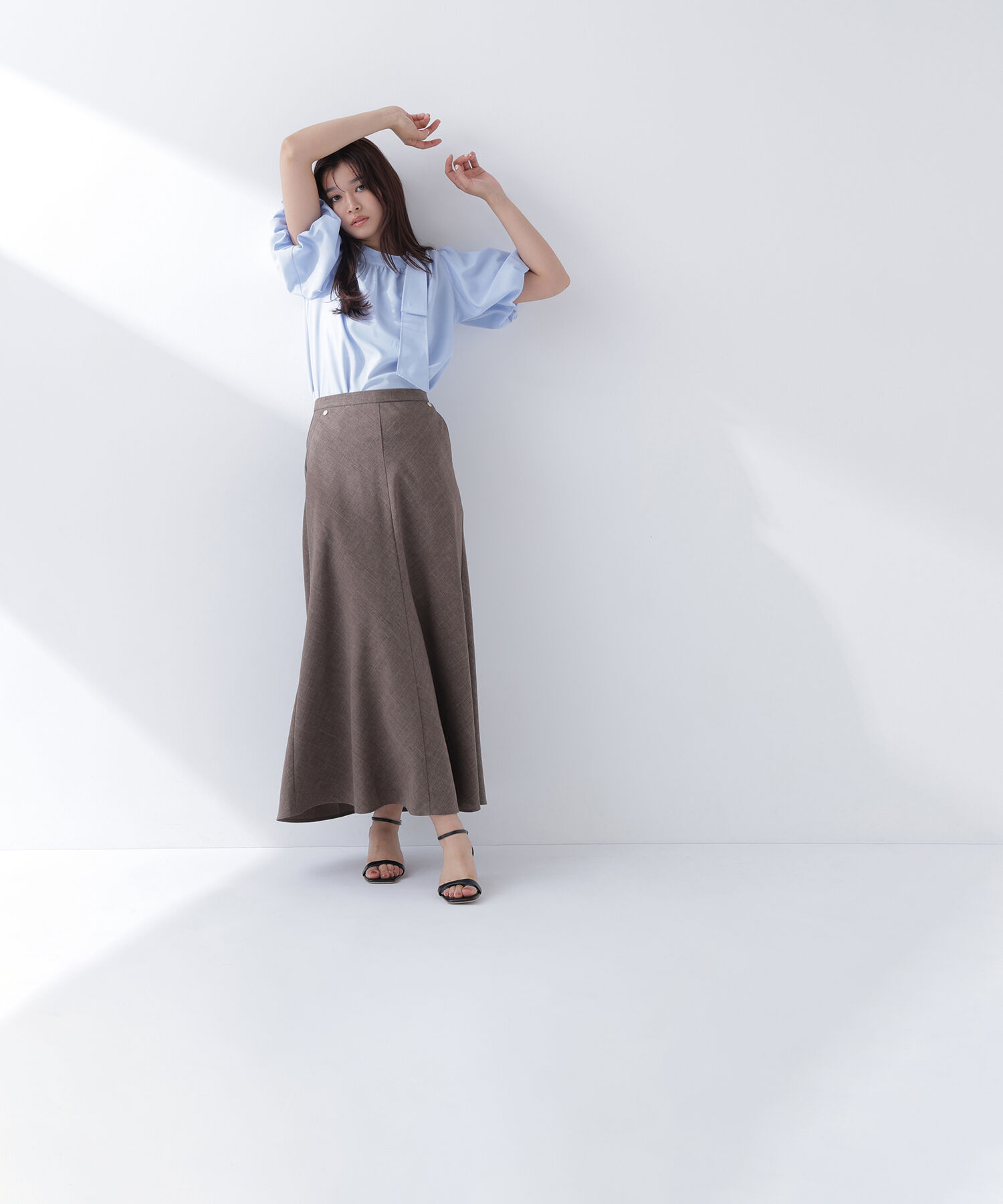  「麻調ナロースカート」|スカート|