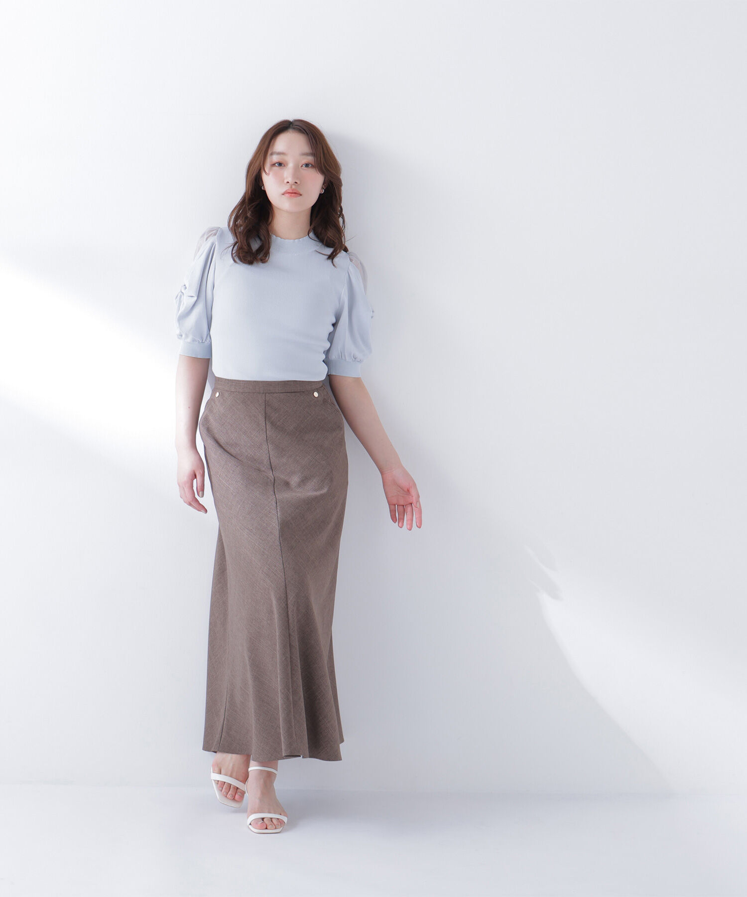  「麻調ナロースカート」|スカート|