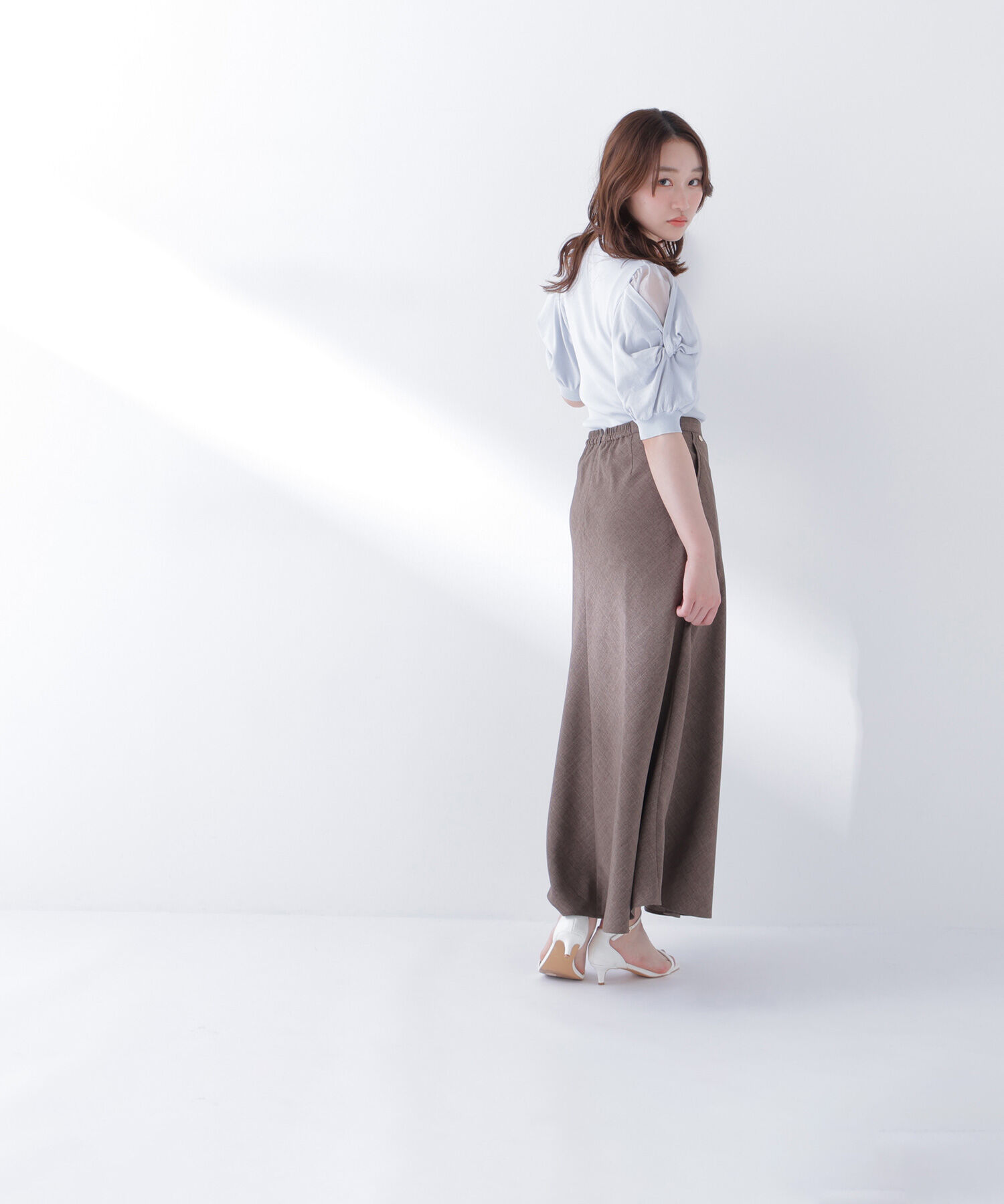  「麻調ナロースカート」|スカート|