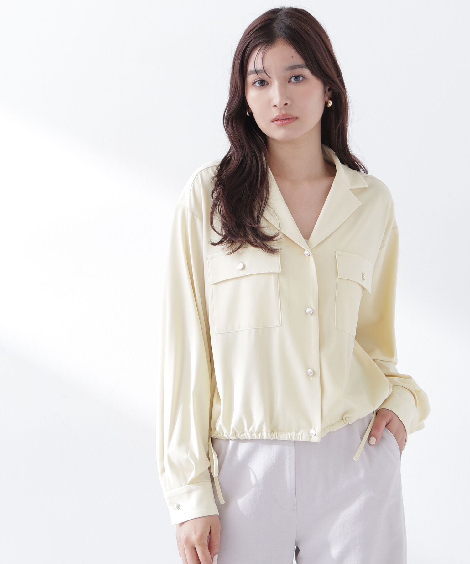  「ショートシャツブルゾン」|ブルゾン・スタジャン|イエロー