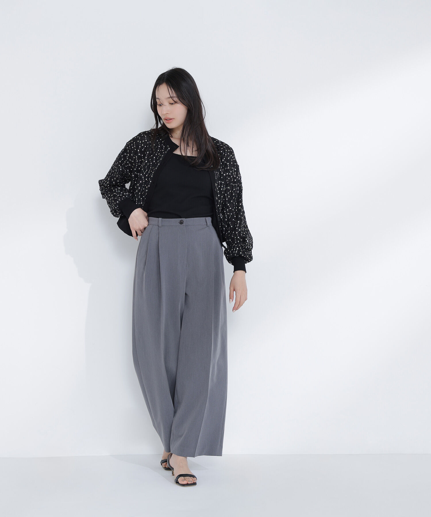  「フラワーチュール刺繍カーディガン」|ニット・セーター|