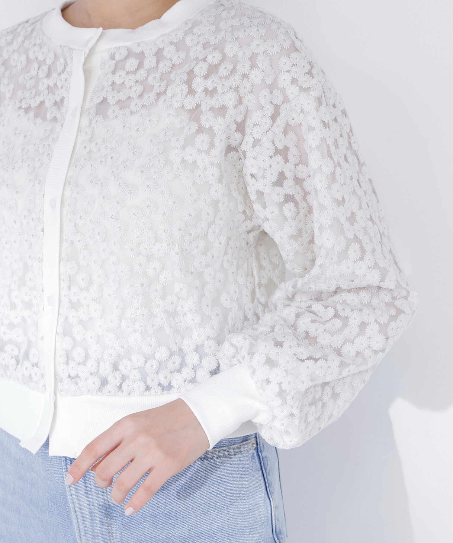  「フラワーチュール刺繍カーディガン」|ニット・セーター|