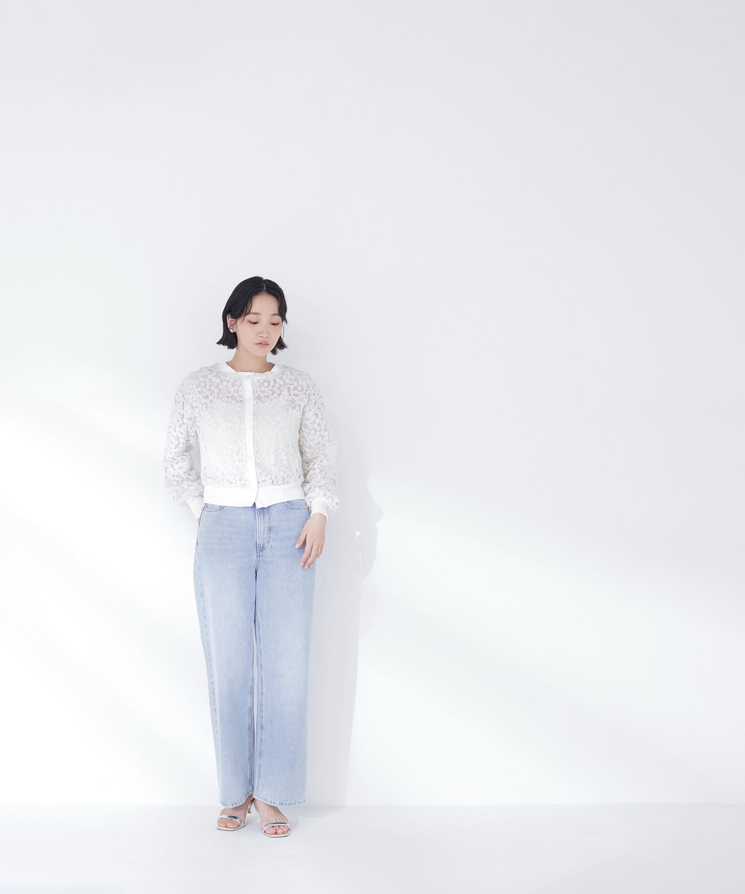  「フラワーチュール刺繍カーディガン」|ニット・セーター|