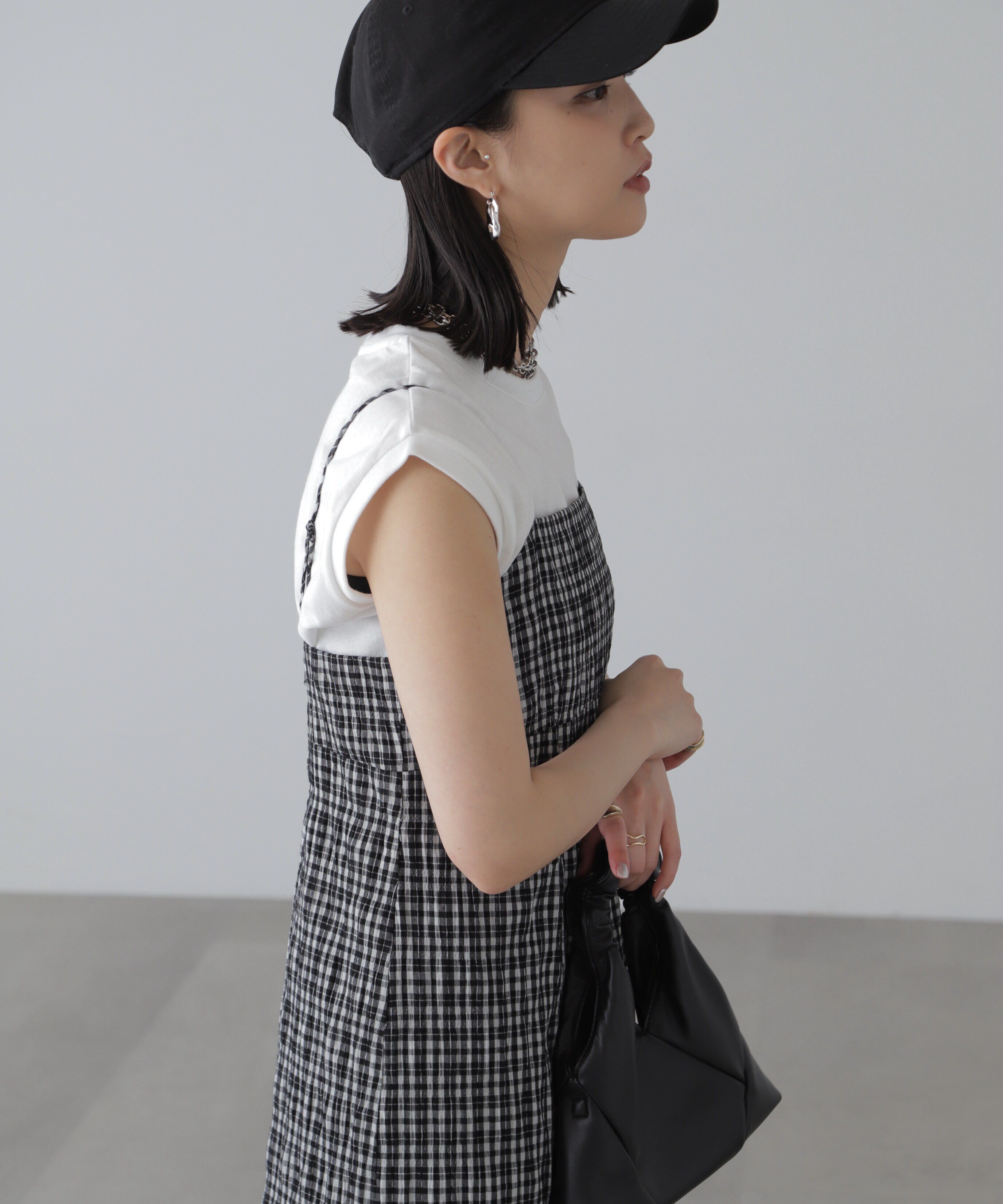  「ぽこぽこチェックマーメイドキャミワンピース」|ワンピース|