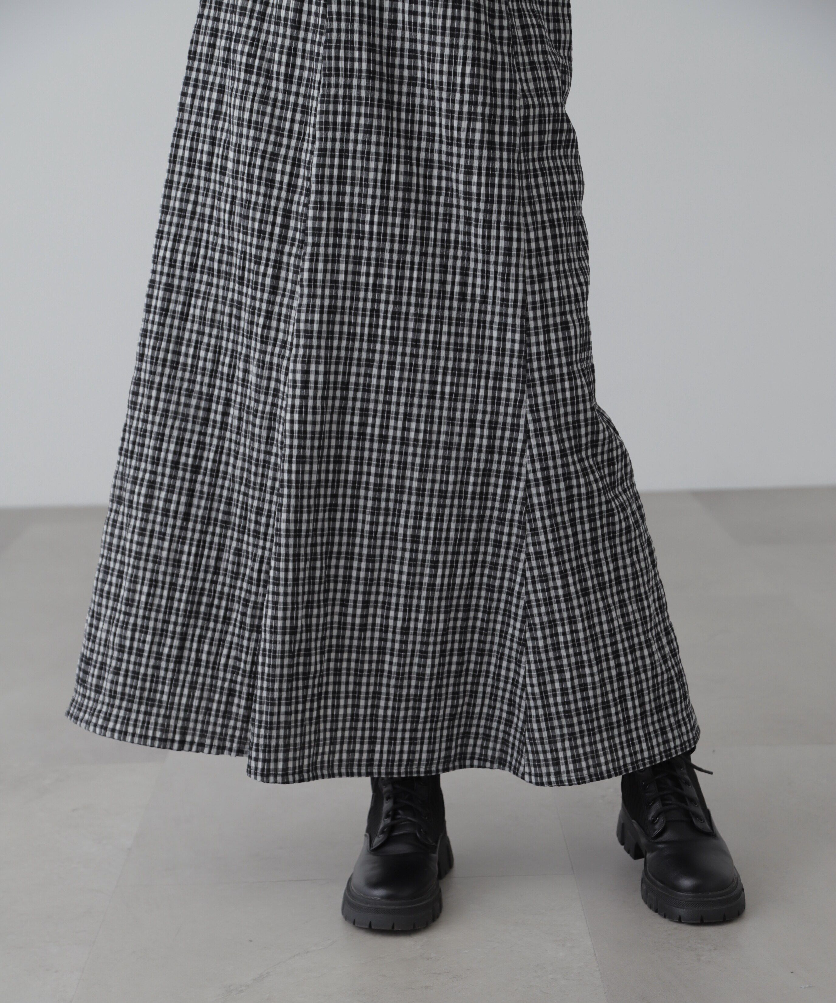  「ぽこぽこチェックマーメイドキャミワンピース」|ワンピース|