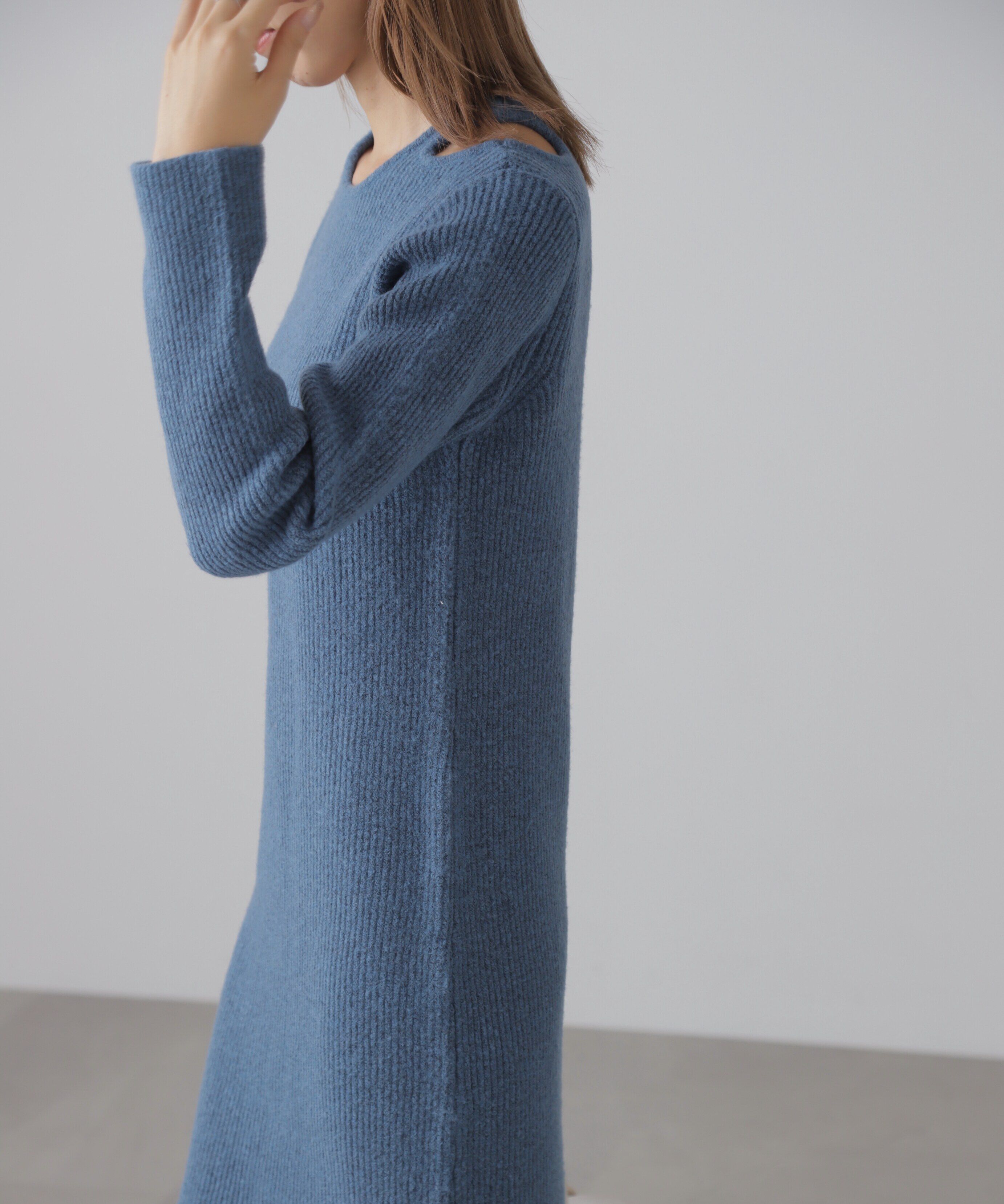  「カットアウトニットマキシワンピース」|ワンピース|