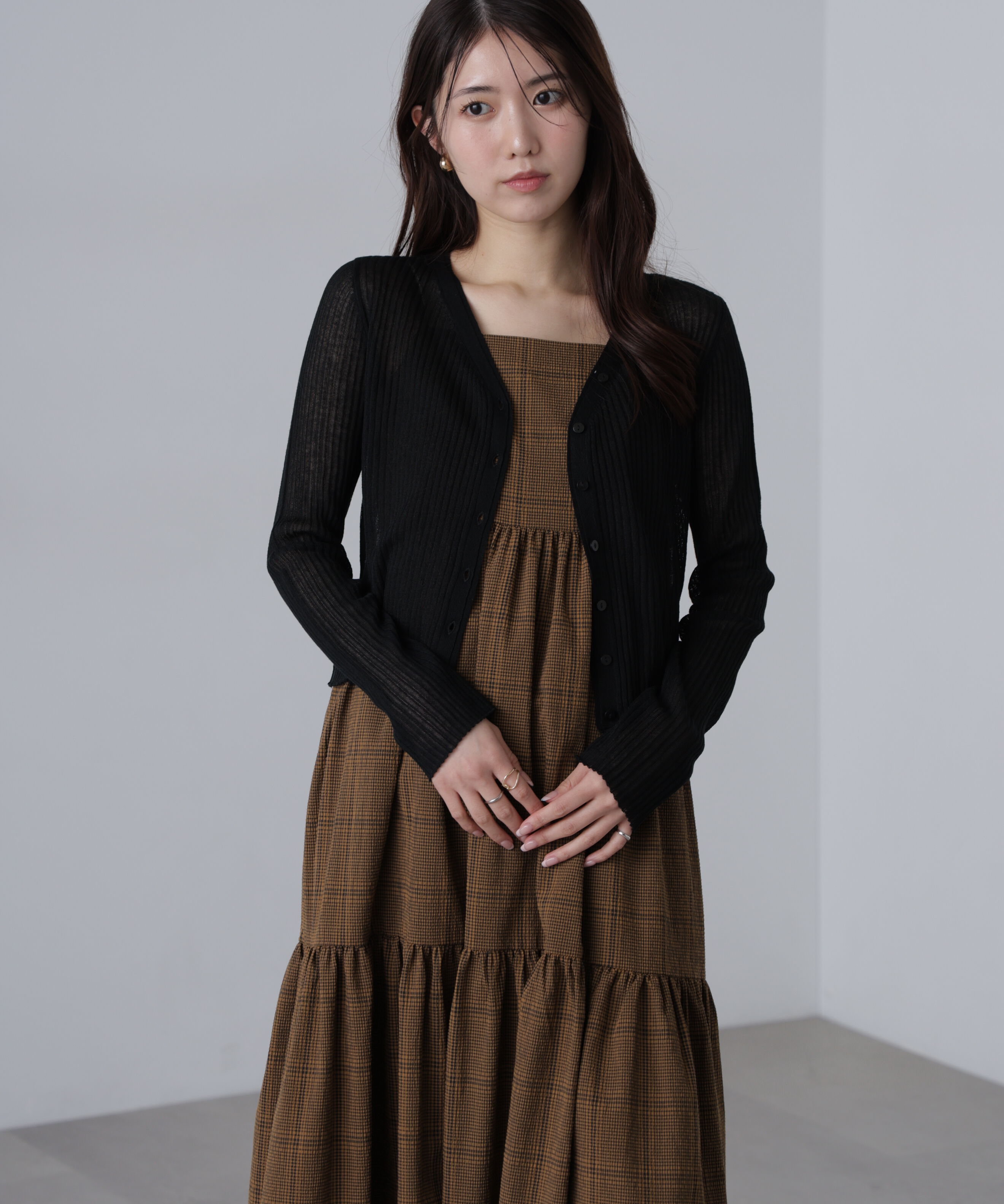  「シアーリブニットカーディガン」|ニット・セーター|