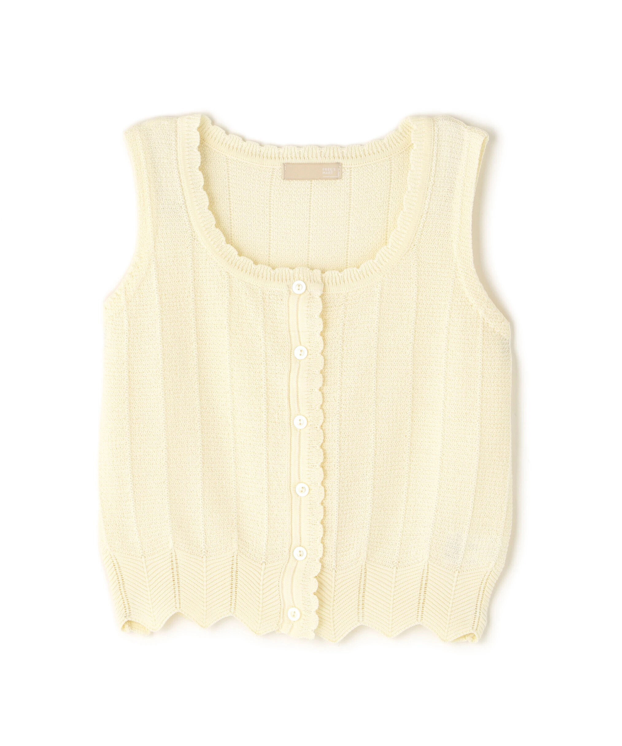  「スカラップ編みニットタンクトップ」|ニット・セーター|