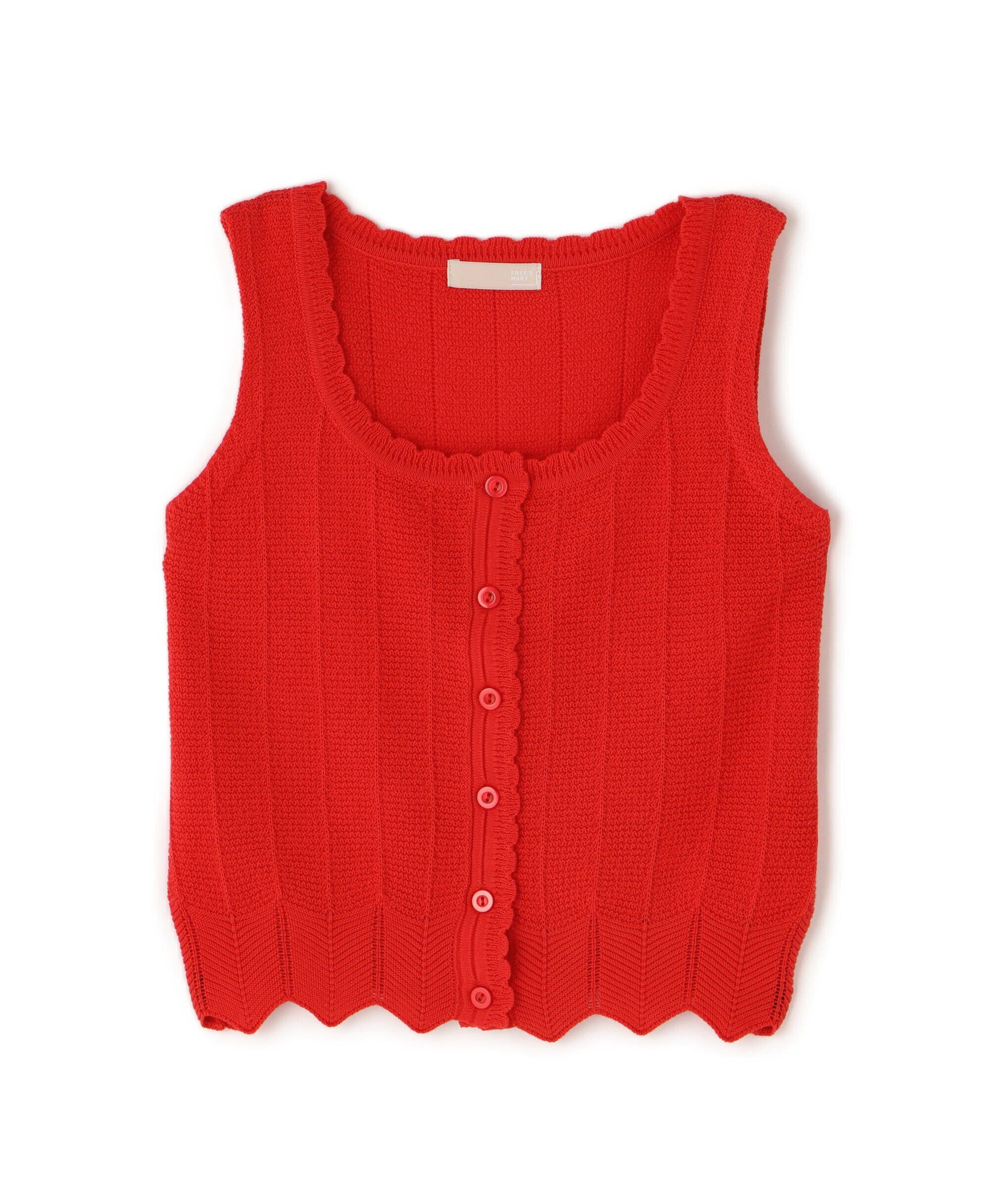  「スカラップ編みニットタンクトップ」|ニット・セーター|