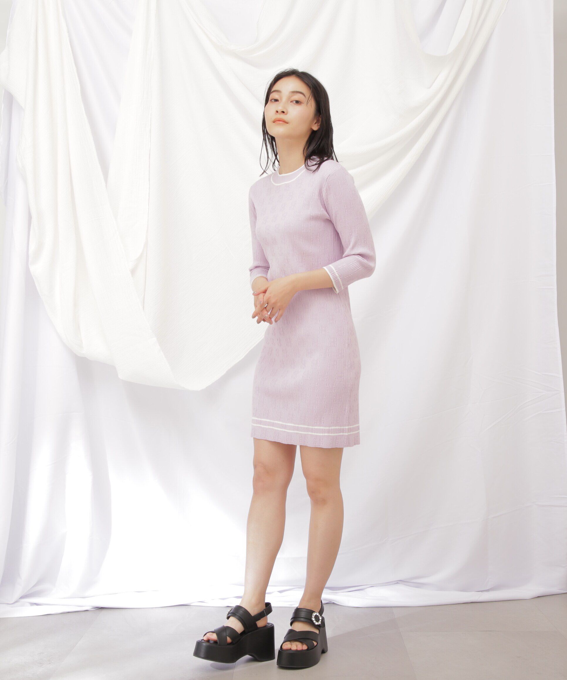  「モノグラムニットワンピース」|ワンピース|