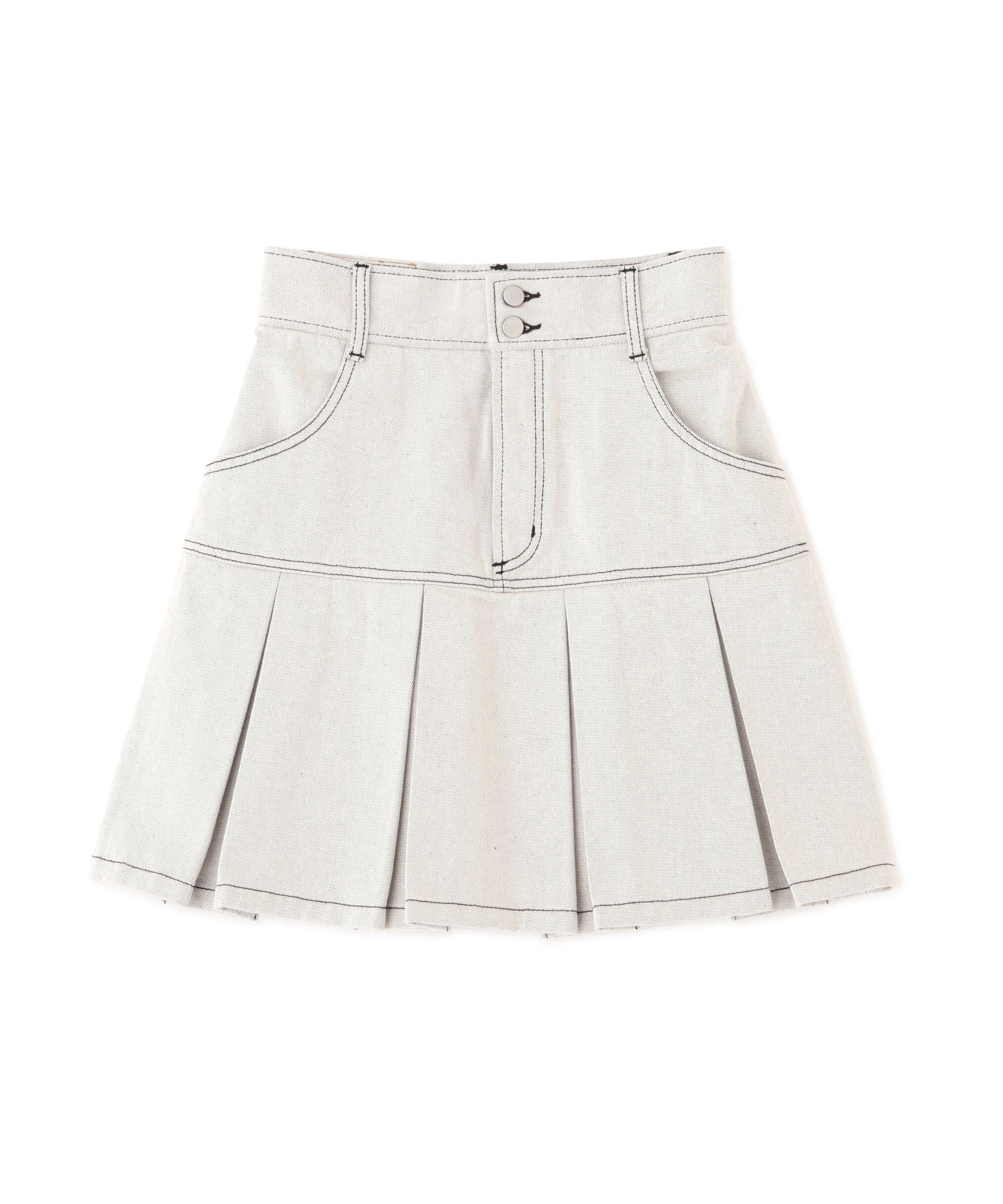  「ボックスプリーツデニムミニスカート」|スカート|