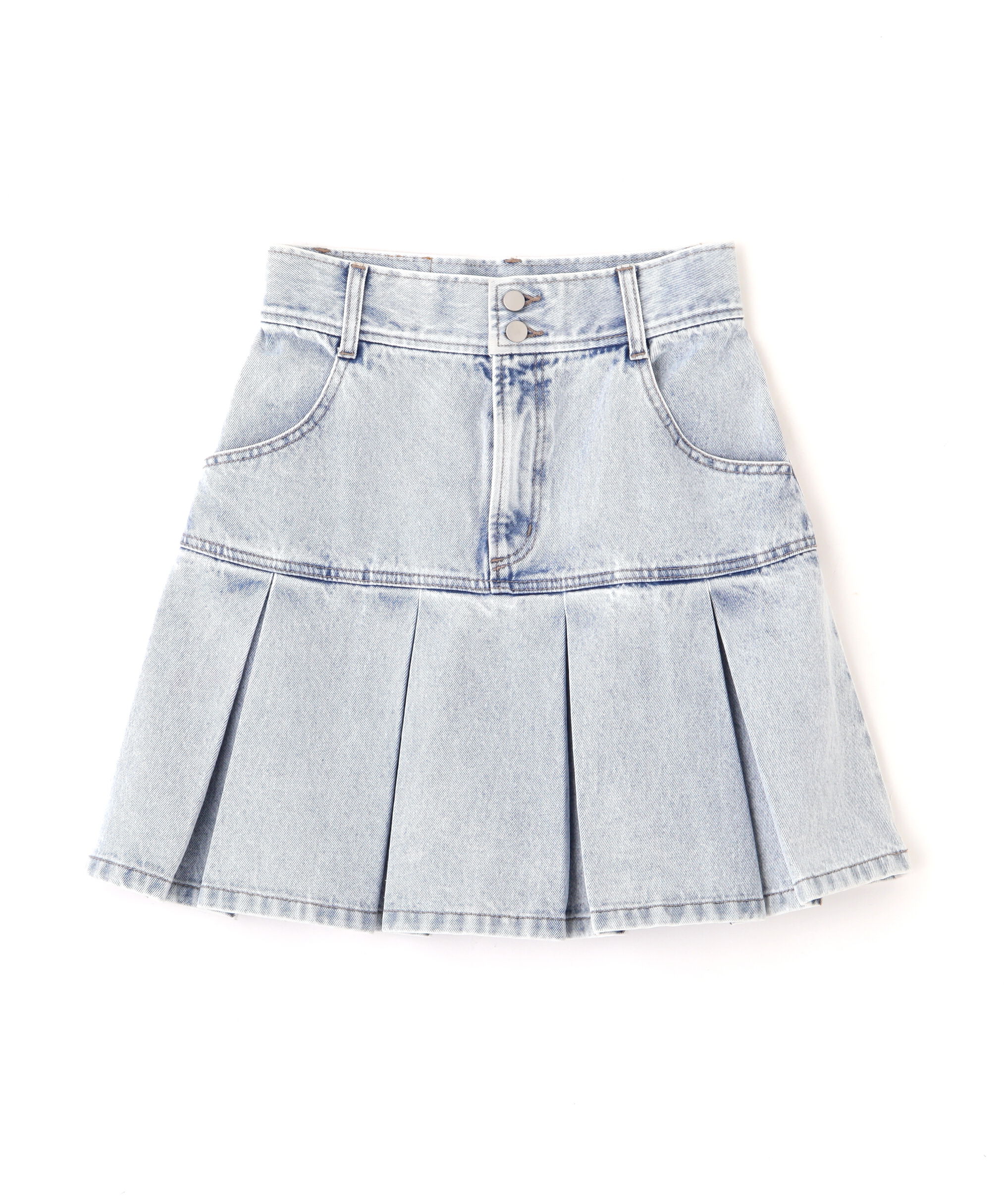  「ボックスプリーツデニムミニスカート」|スカート|